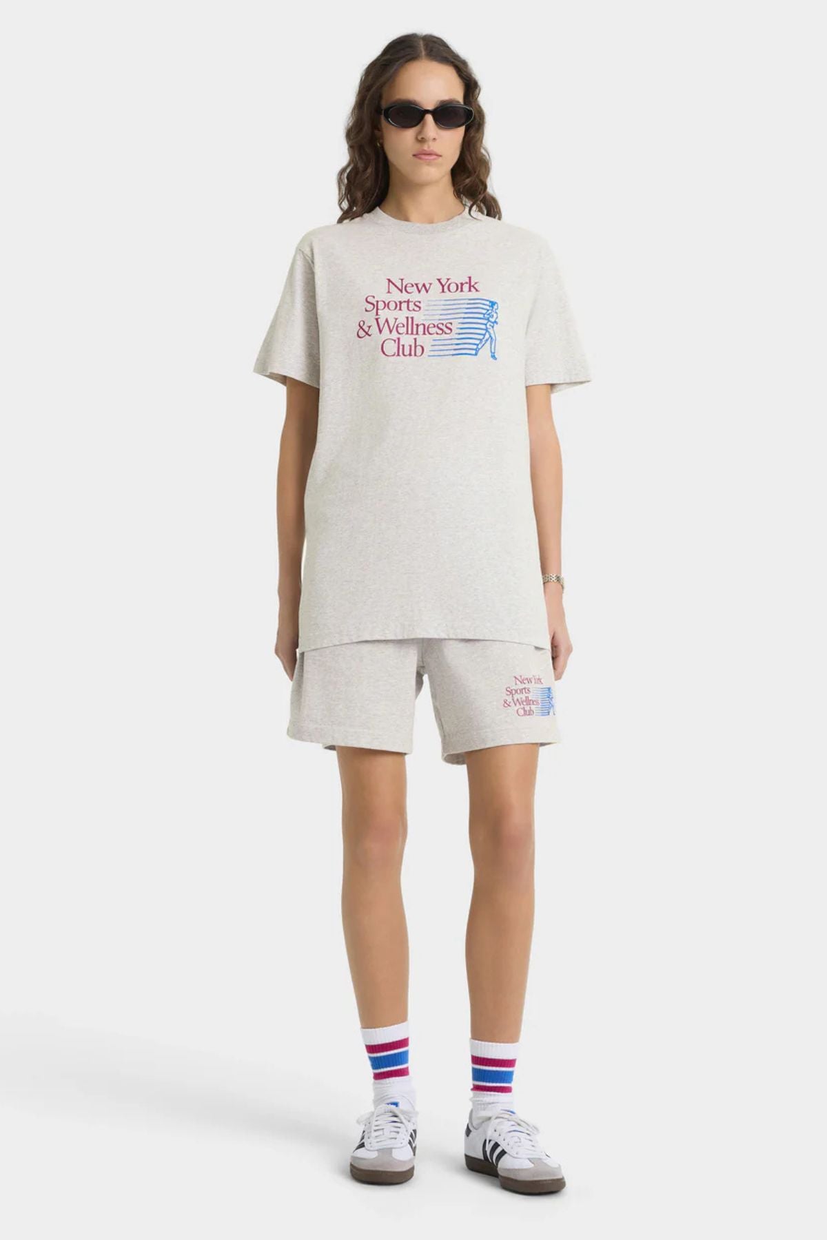 Sporty & Rich NY Motion T-Shirt - Heather Grey