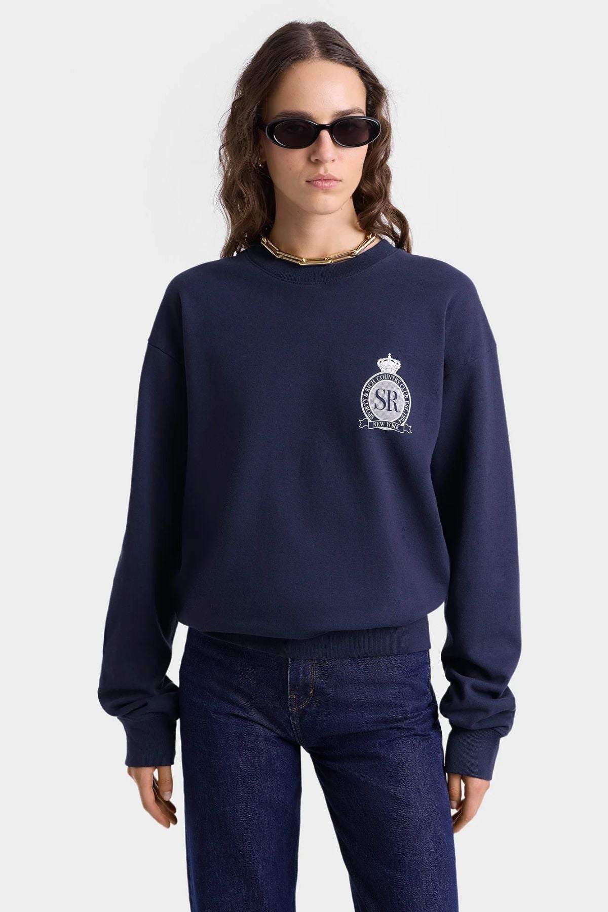 Sporty & Rich Royal Club Crewneck - Dark Navy