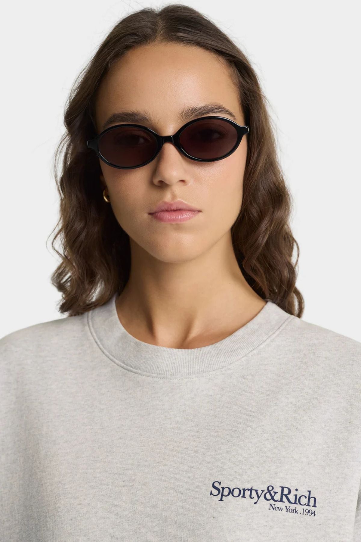 Sporty & Rich Run Club Crewneck - Heather Grey