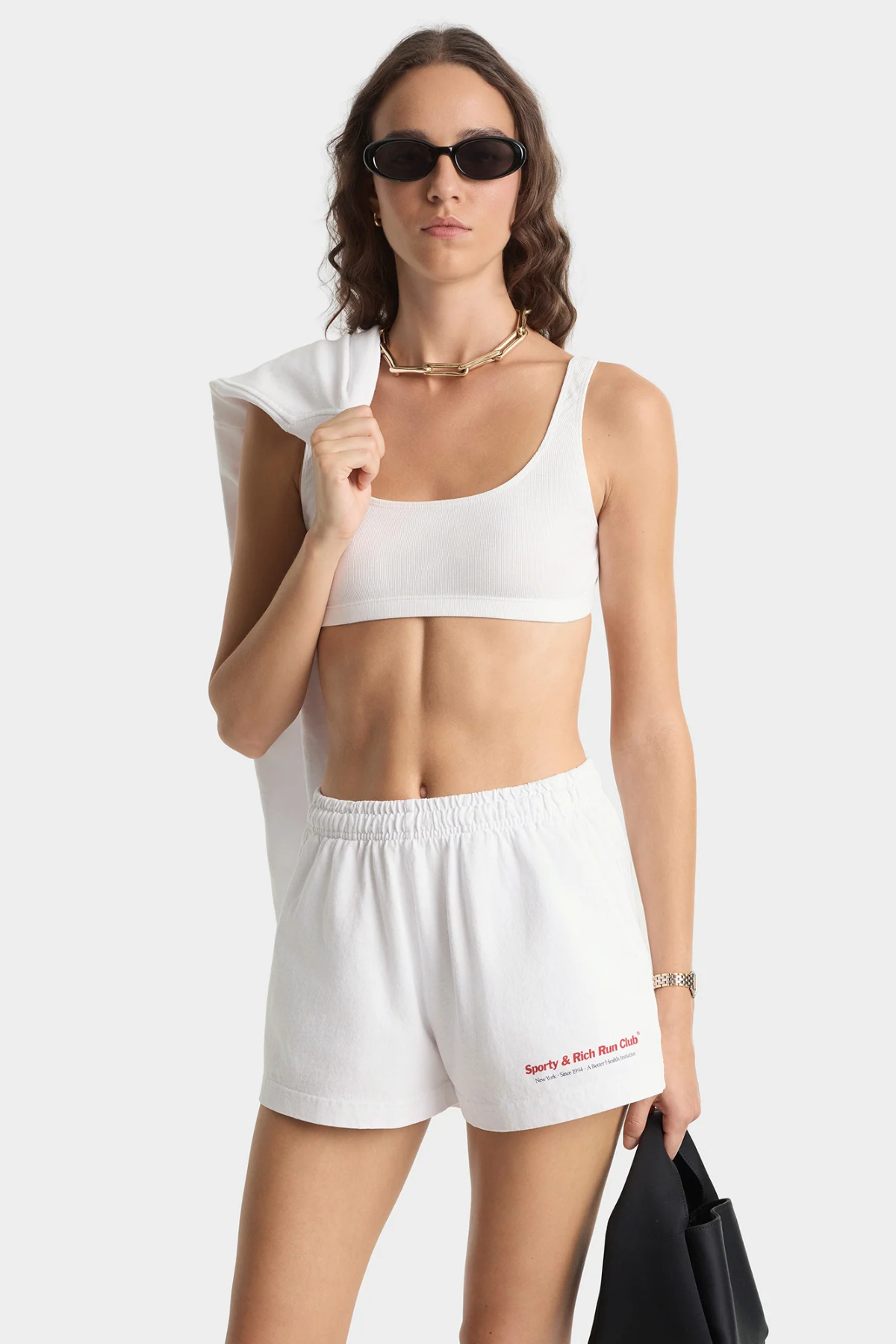 Sporty & Rich Run Club Disco Short - White