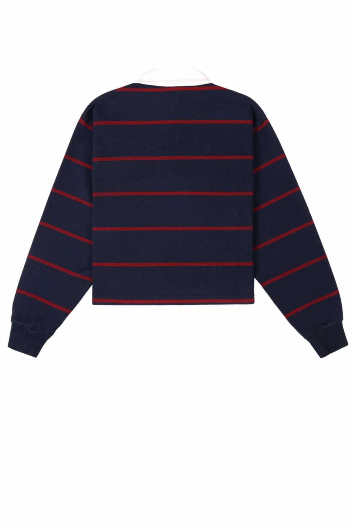 Sporty & Rich Serif Logo Rugby Polo - Dark Navy/ White/ Merlot