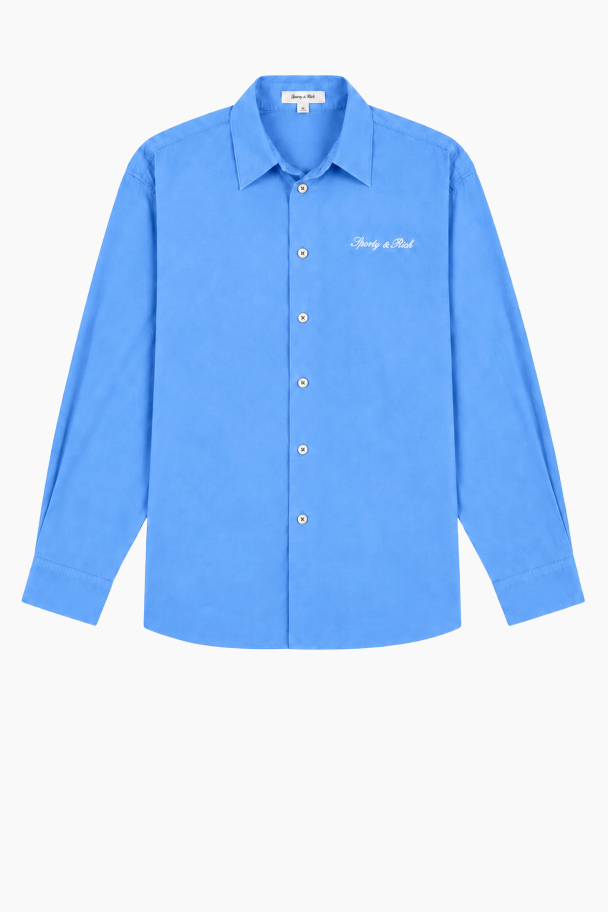 Sporty & Rich Signature Logo BD Shirt - True Blue