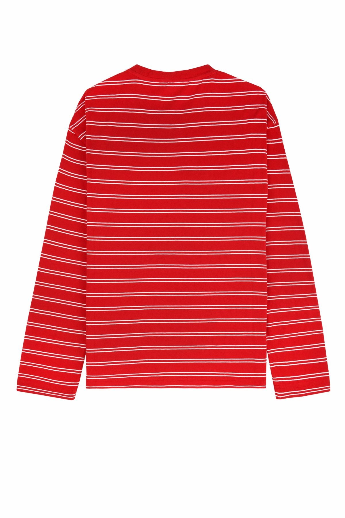 Sporty & Rich Signature Logo Easy LS Tee - Ruby/ White