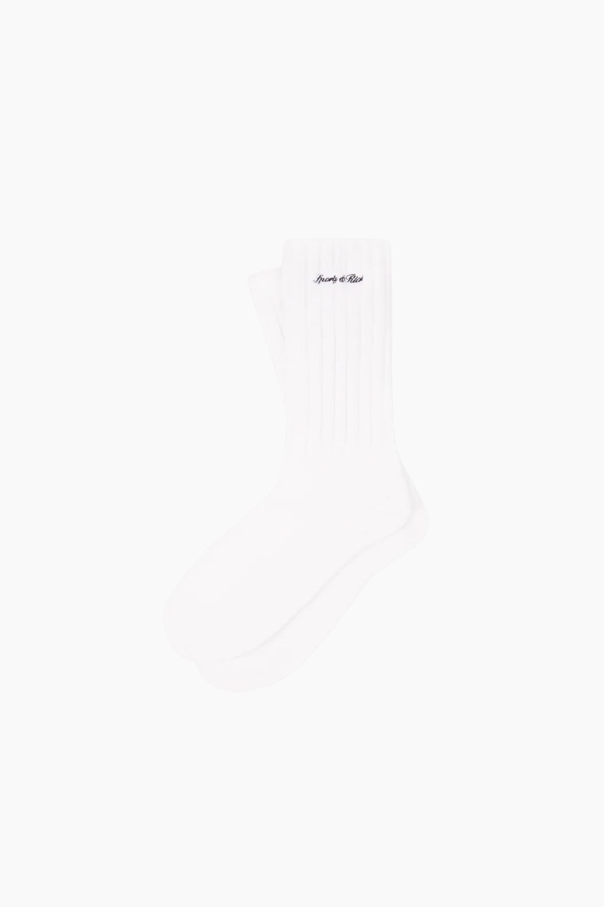 Sporty & Rich Signature Logo Rib Socks - White