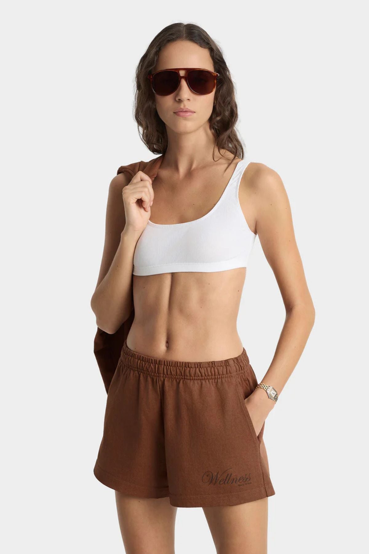 Sporty & Rich Soho Disco Short - Pecan