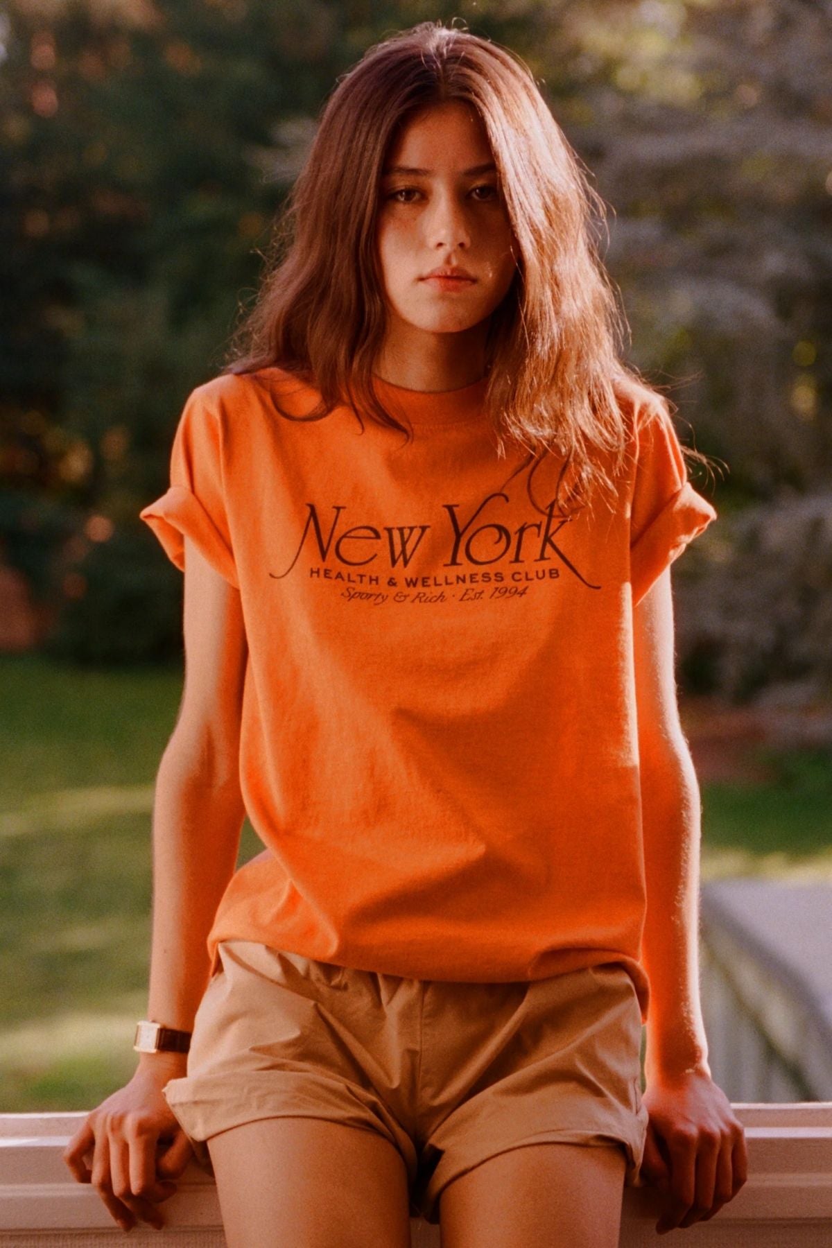 Sporty & Rich SRC Boxer Short - British Tan/ White