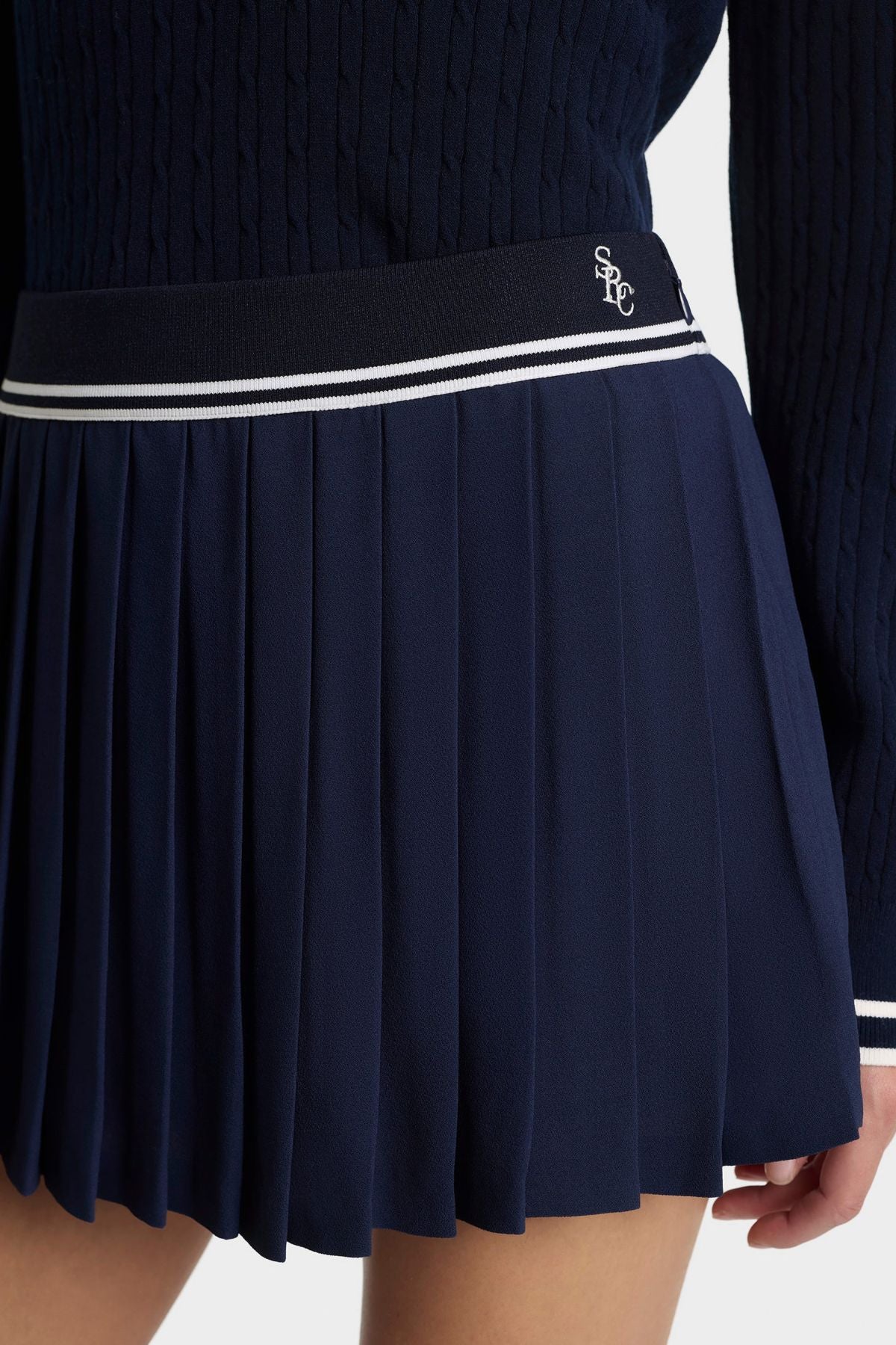 Sporty & Rich SRC Abigail Skirt - Dark Navy/ Ecru