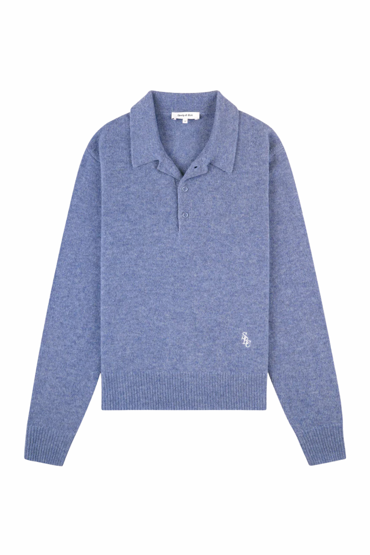 Sporty & Rich SRC Cashmere Polo - Colony Blue