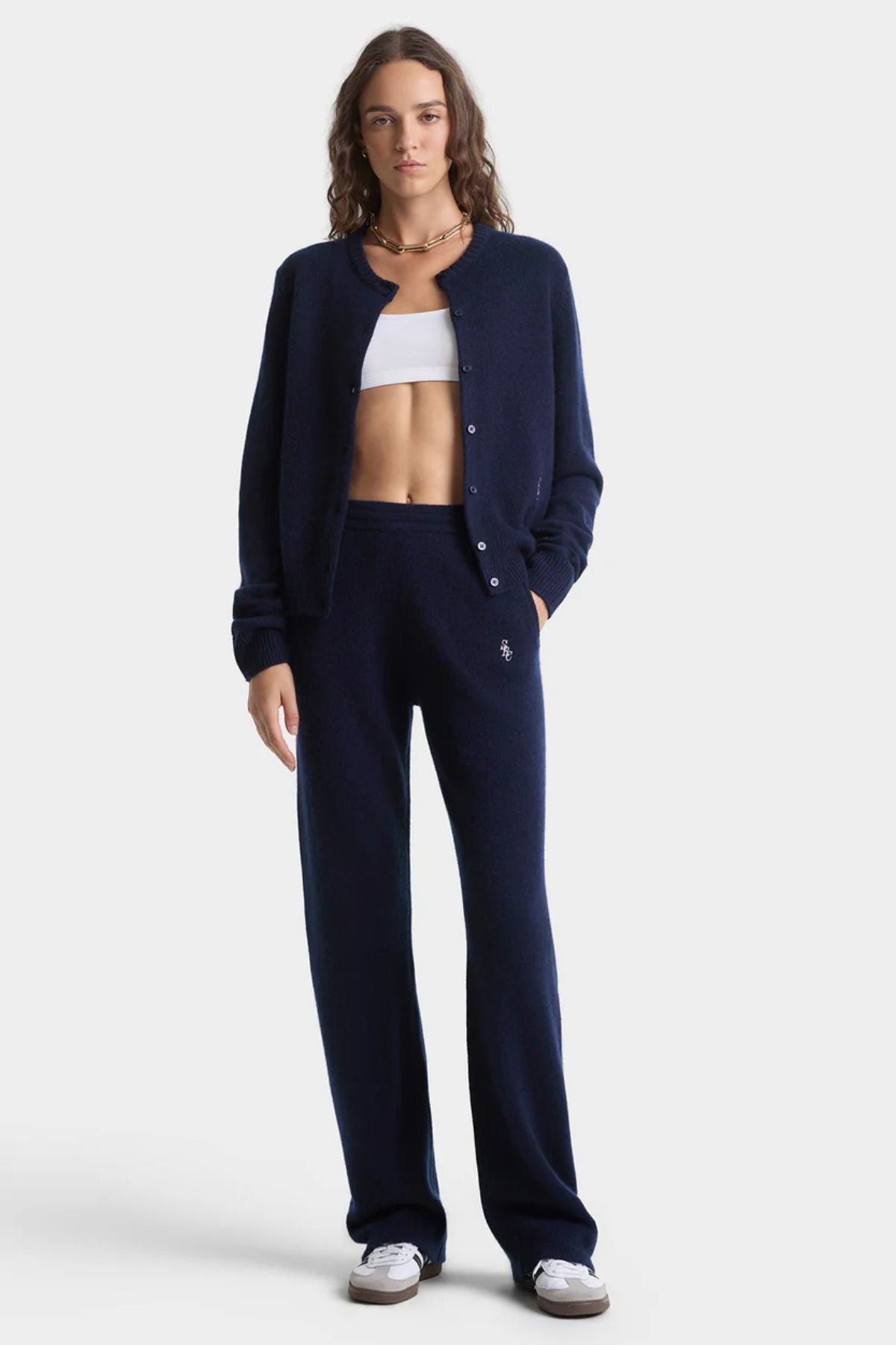 Sporty & Rich SRC Cashmere Trousers - Dark Navy