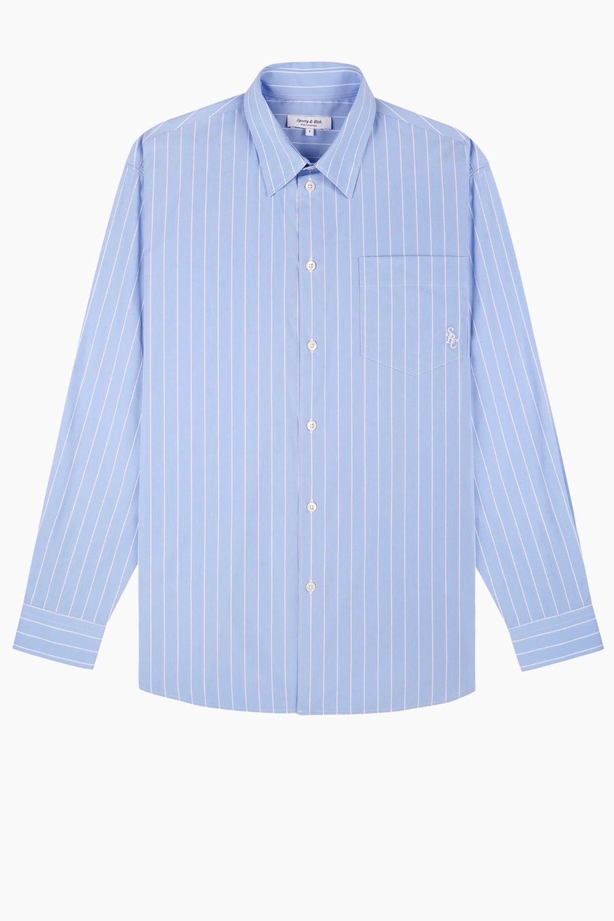 Sporty & Rich SRC Oversized Shirt - Ciel Stripe White
