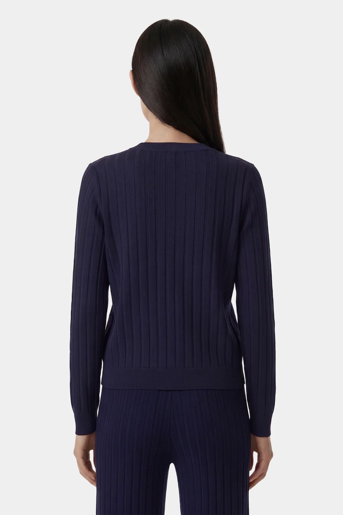 Sporty & Rich SRC Ribbed Cardigan - Dark Navy