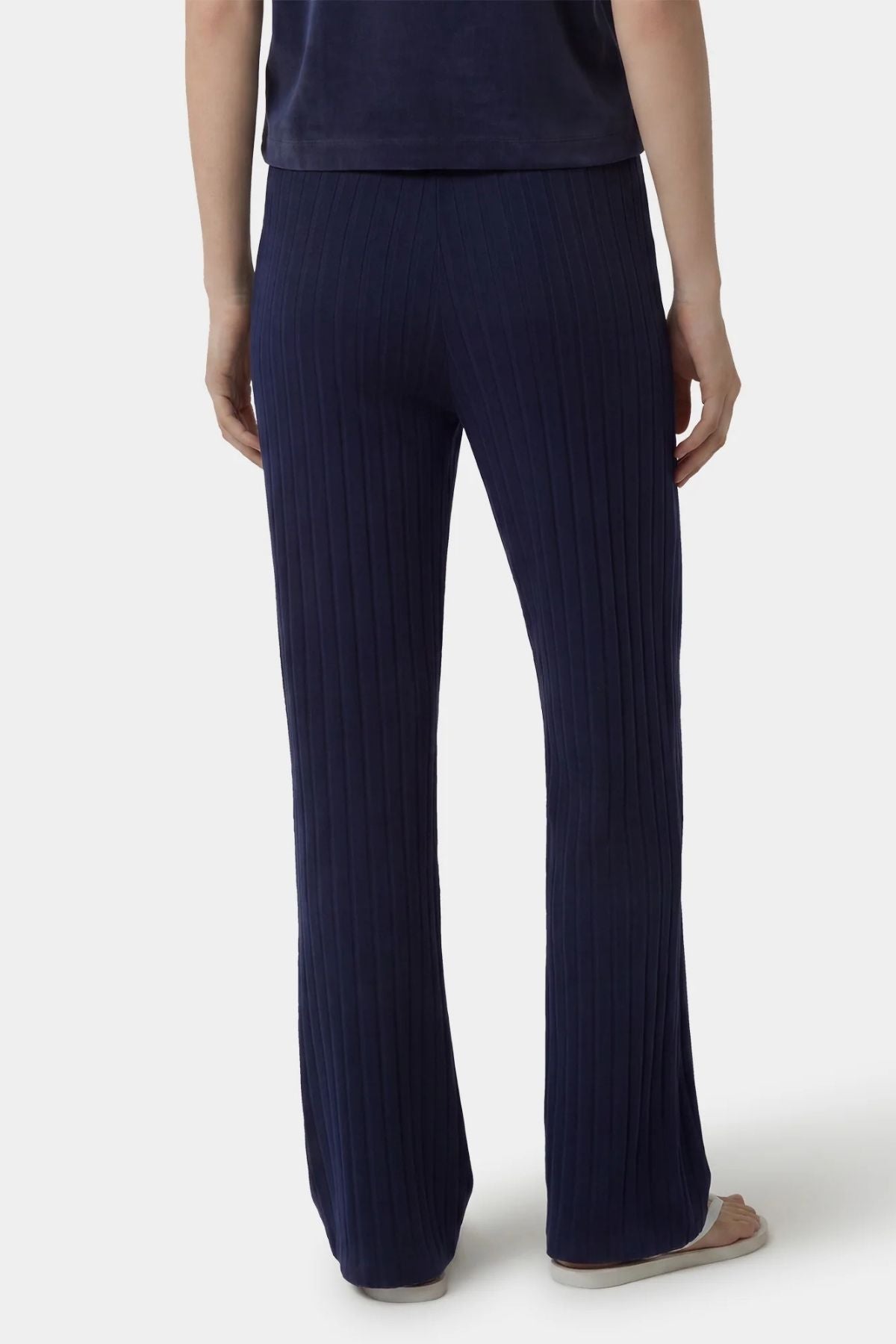 Sporty & Rich SRC Ribbed Trousers - Dark Navy