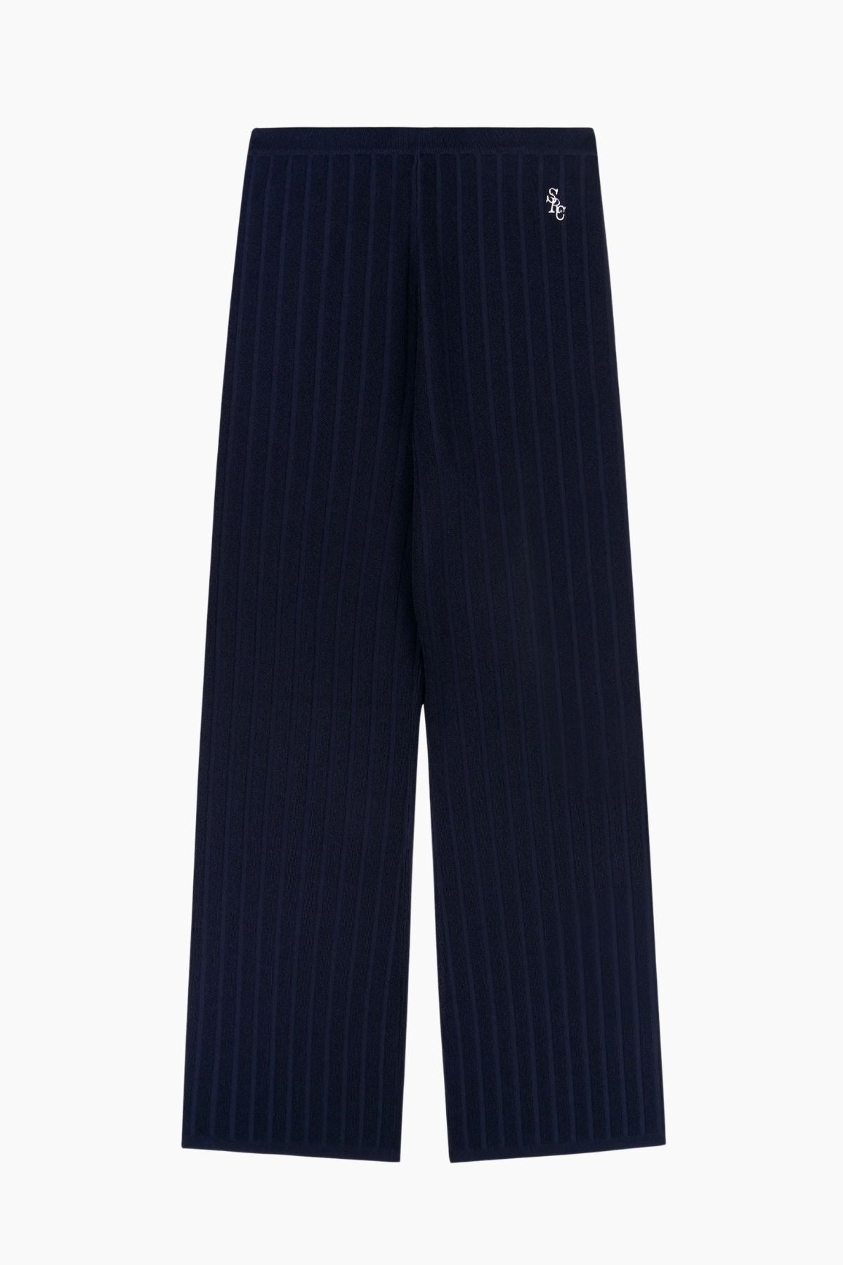 Sporty & Rich SRC Ribbed Trousers - Dark Navy