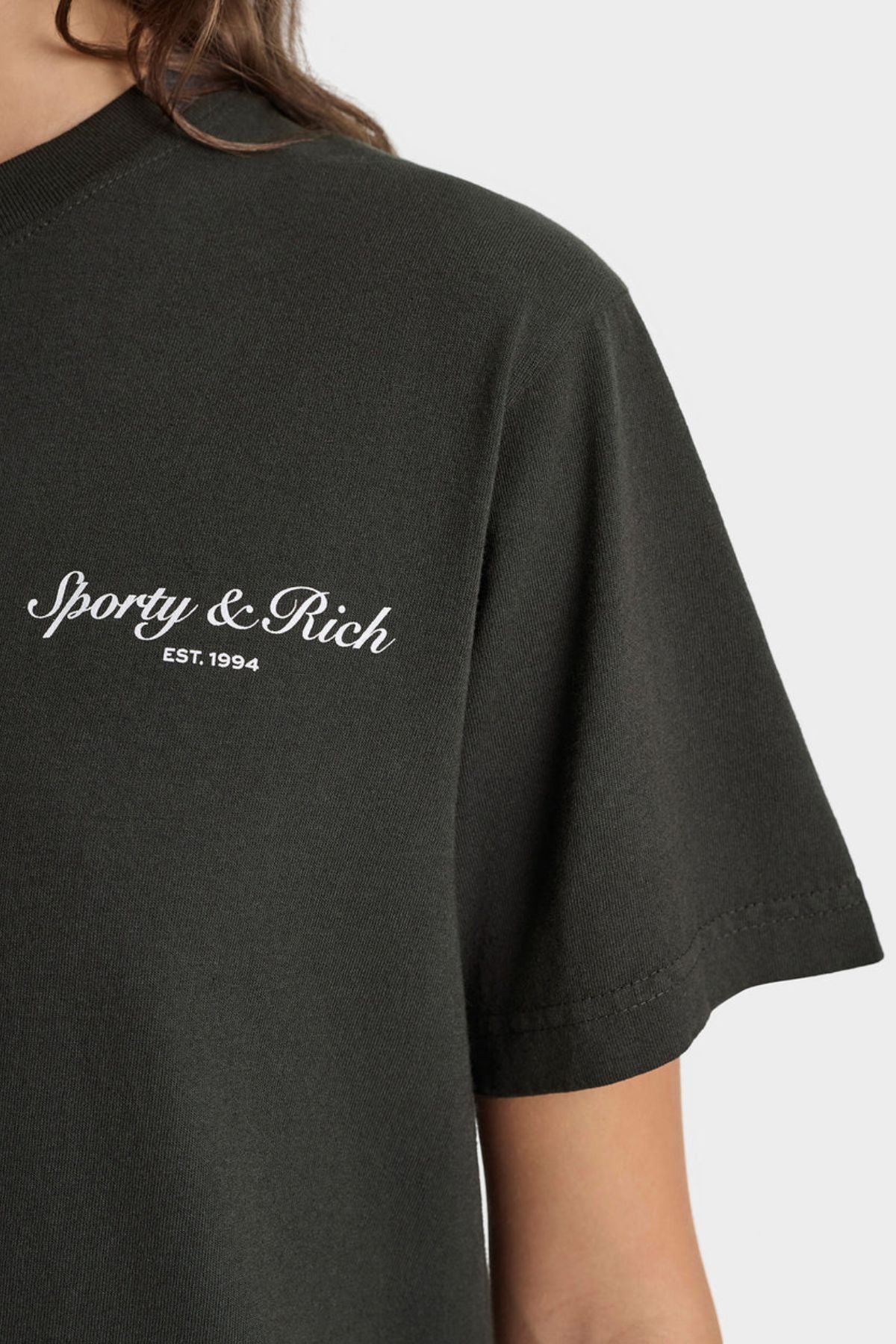 Sporty & Rich Stallion T-Shirt - Faded Black