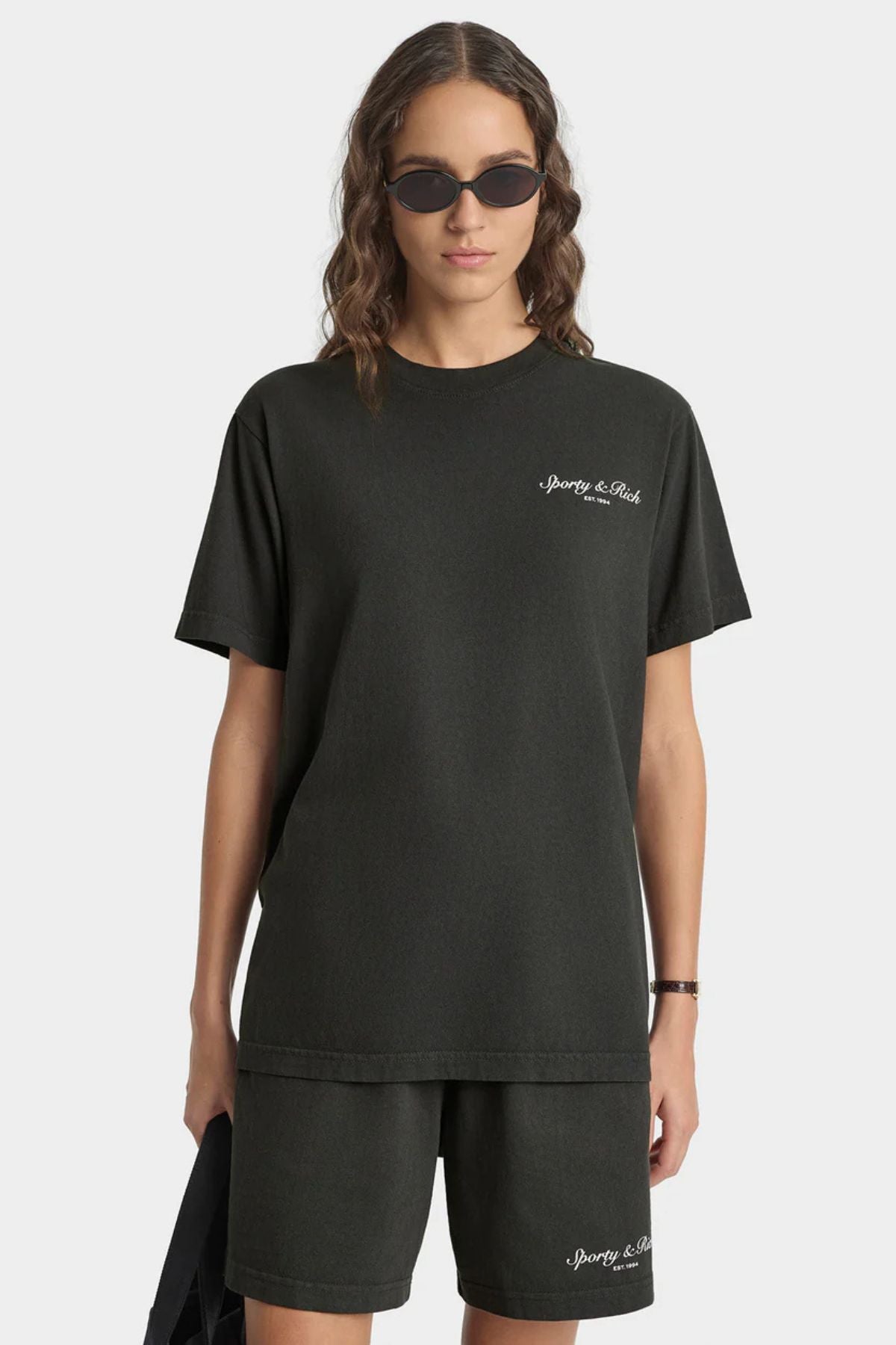 Sporty & Rich Stallion T-Shirt - Faded Black