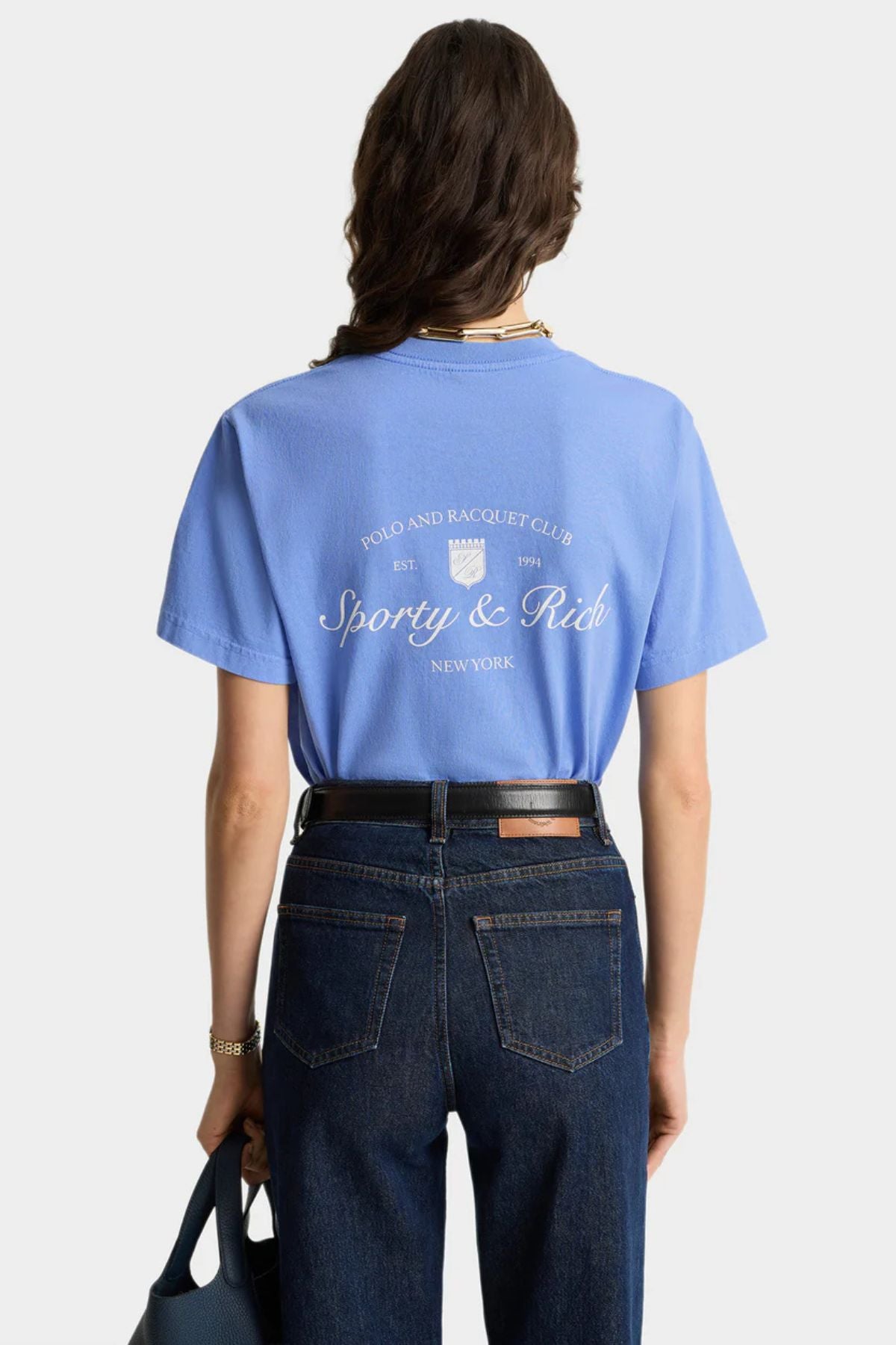 Sporty & Rich Syracuse T-Shirt - Flax Blue