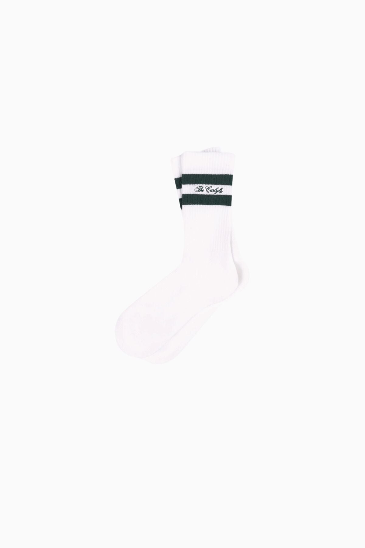 Sporty & Rich The Carlyle Script Socks - Forest/ White