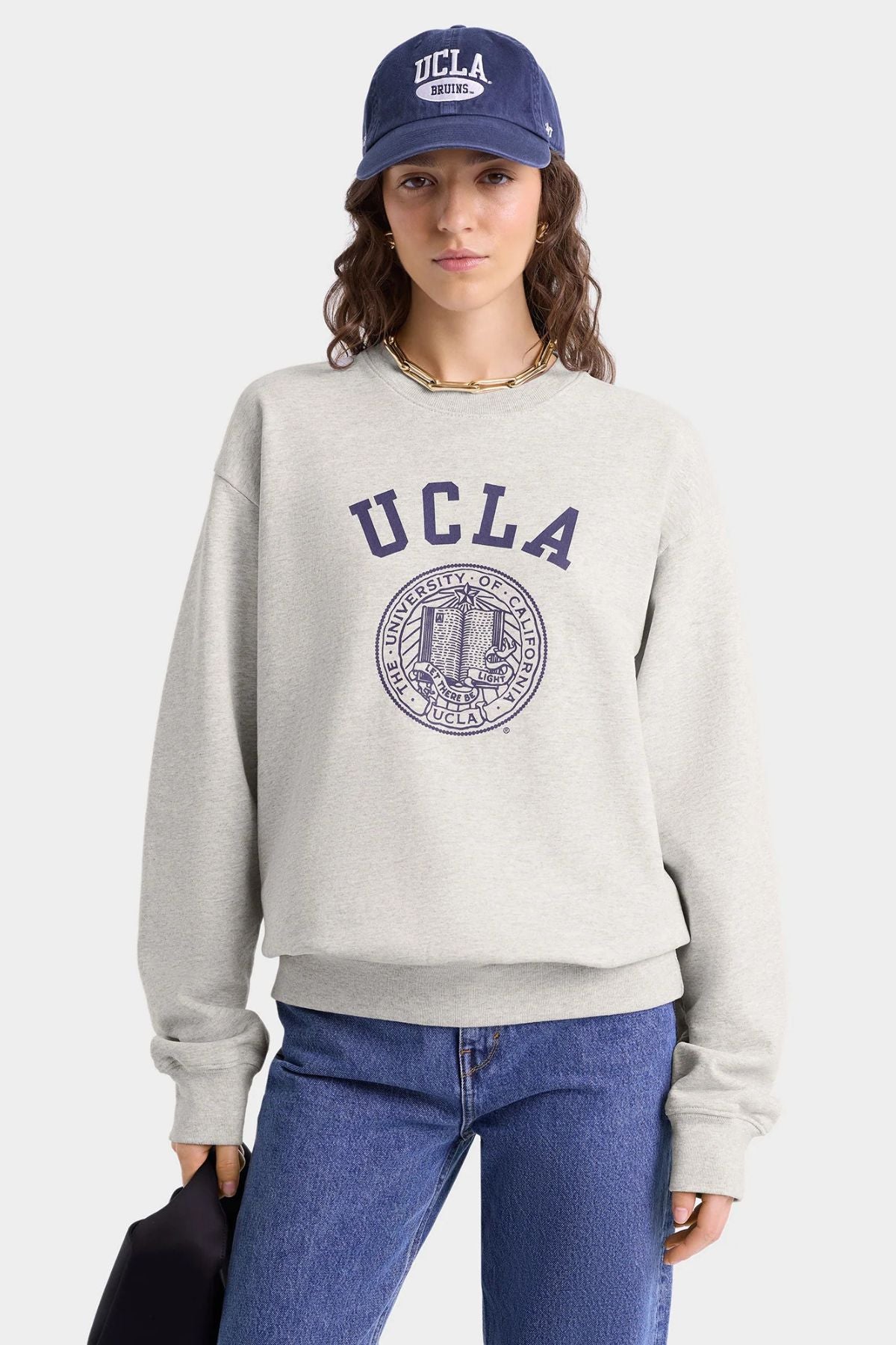 Sporty & Rich UCLA Crest Crewneck - Heather Grey