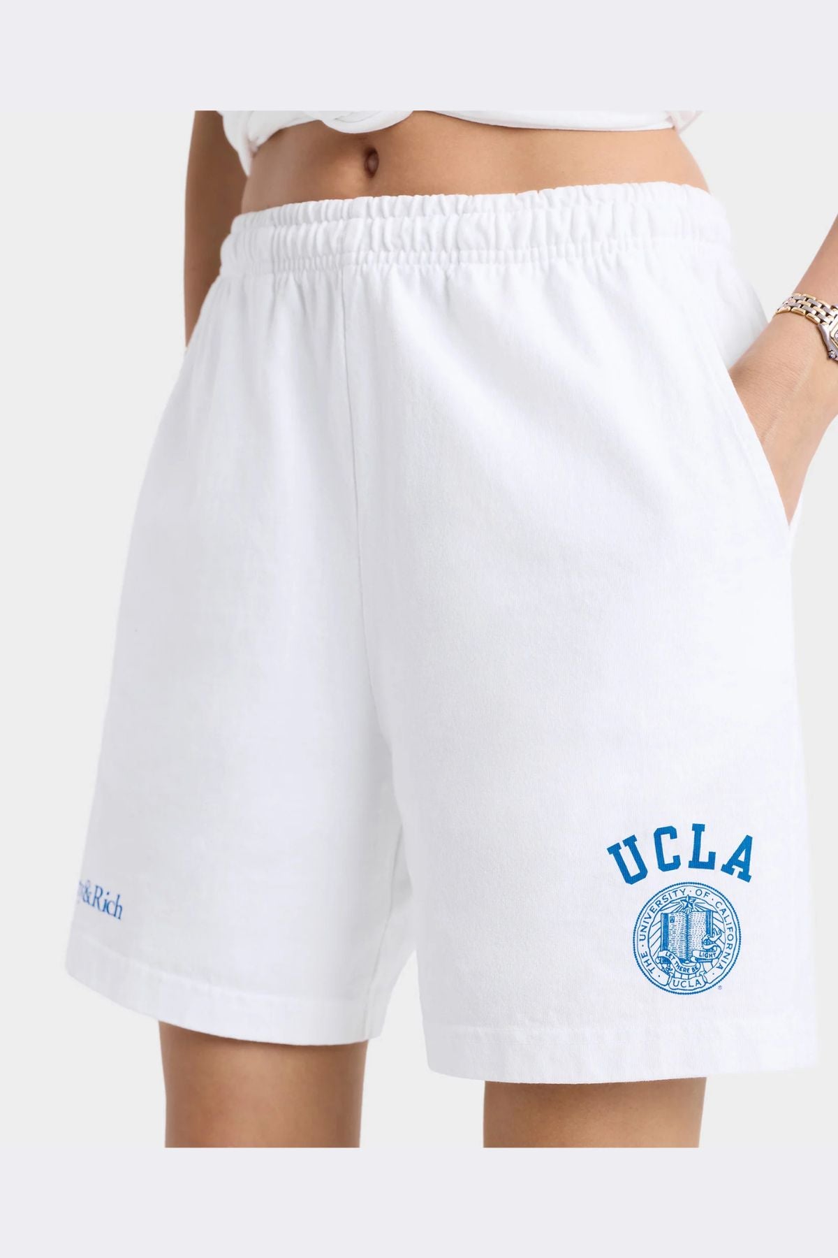 Sporty & Rich UCLA Crest Gym Short - White