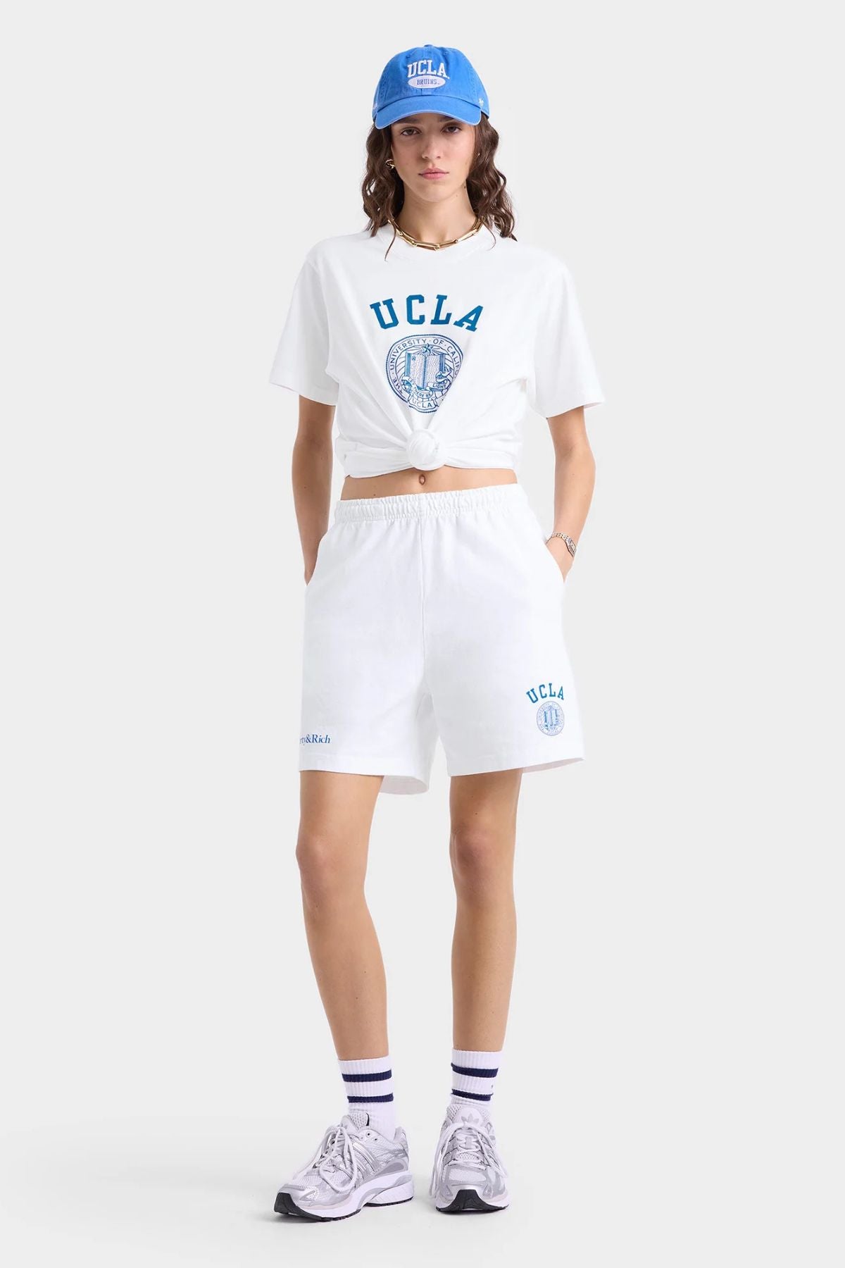 Sporty & Rich UCLA Crest Gym Short - White