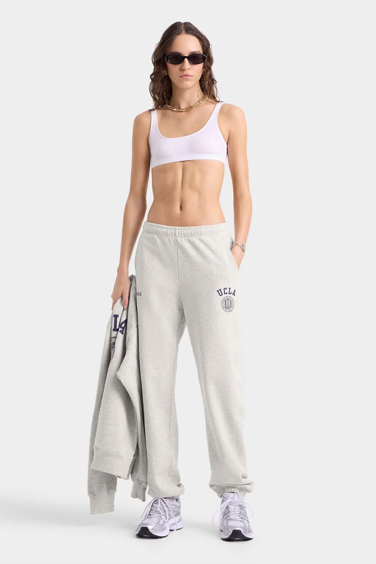 Sporty & Rich UCLA Crest Sweatpant - Heather Grey