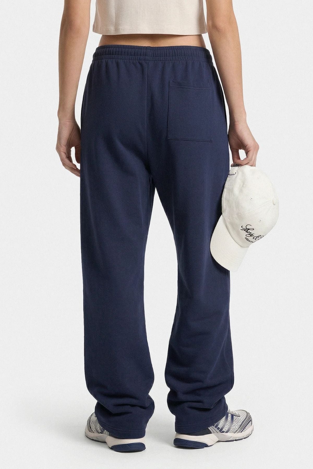 Sporty & Rich Vendome LA Embroidered Wide Sweatpant - Dark Navy