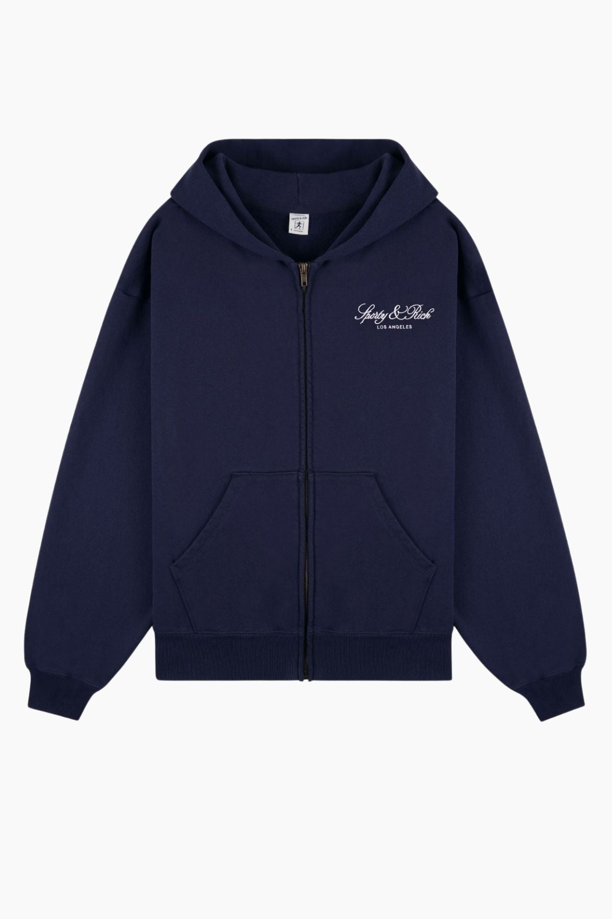 Sporty & Rich Vendome LA Embroidered Zip Hoodie - Dark Navy