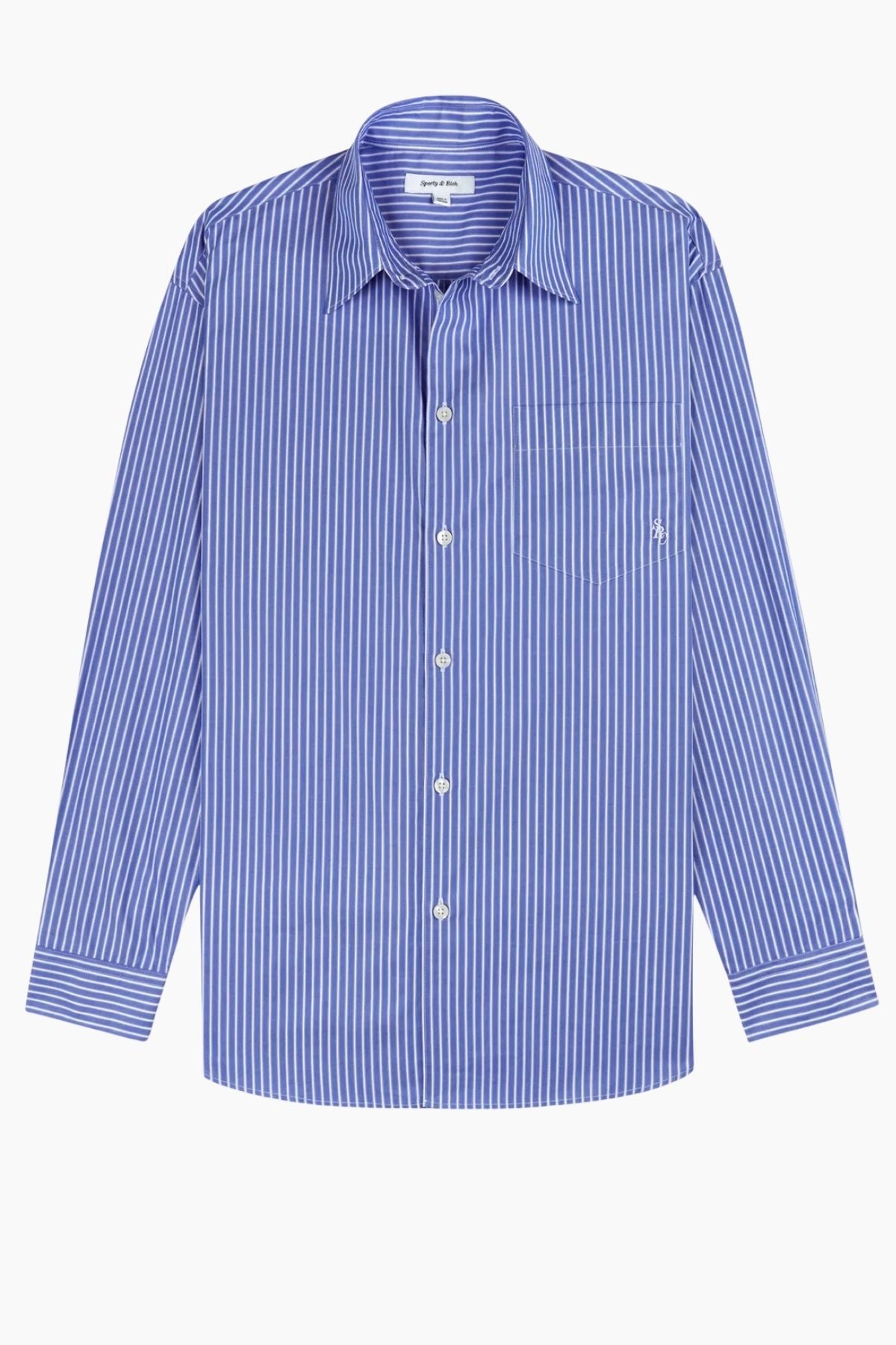 Sporty & Rich Coco SRC Oversized Shirt - Blue Striped