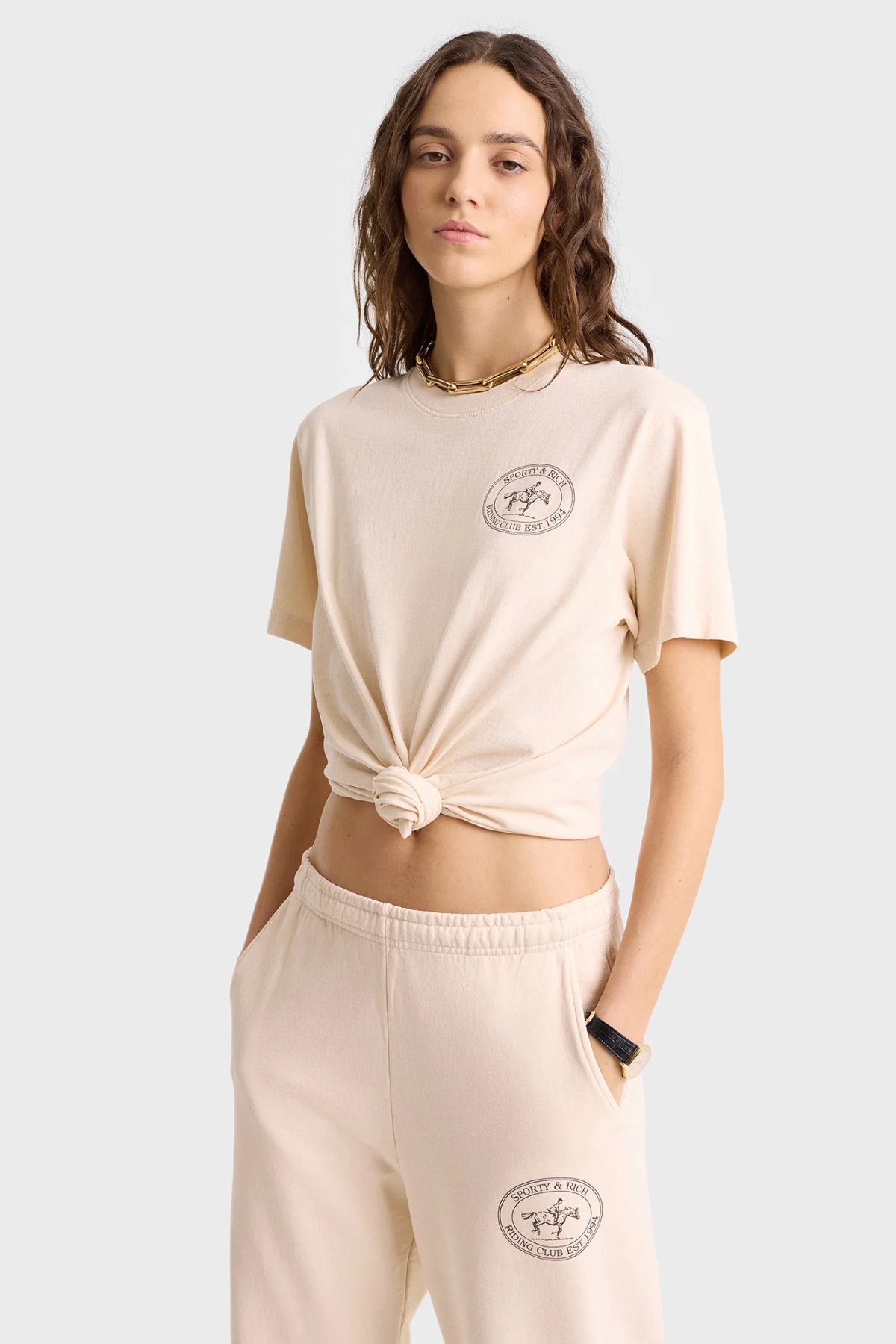 Sporty & Rich Riding Club Sweatpant - Cream