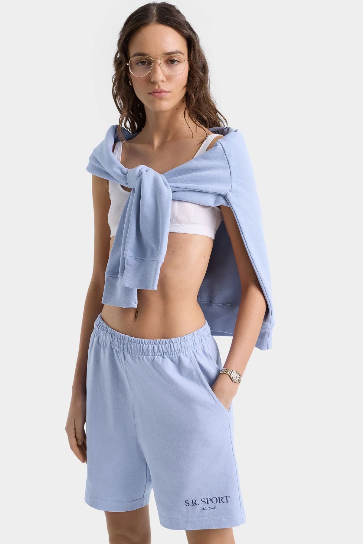 Sporty & Rich SR Sport Gym Short - Washed Hydrangea