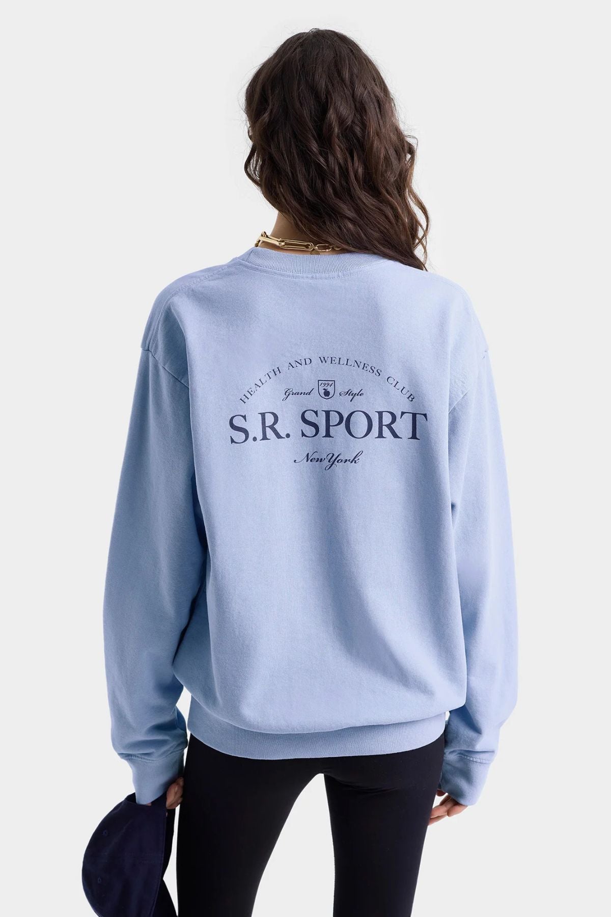 Sporty & Rich Wimbledon Crewneck - Washed Hydrangea