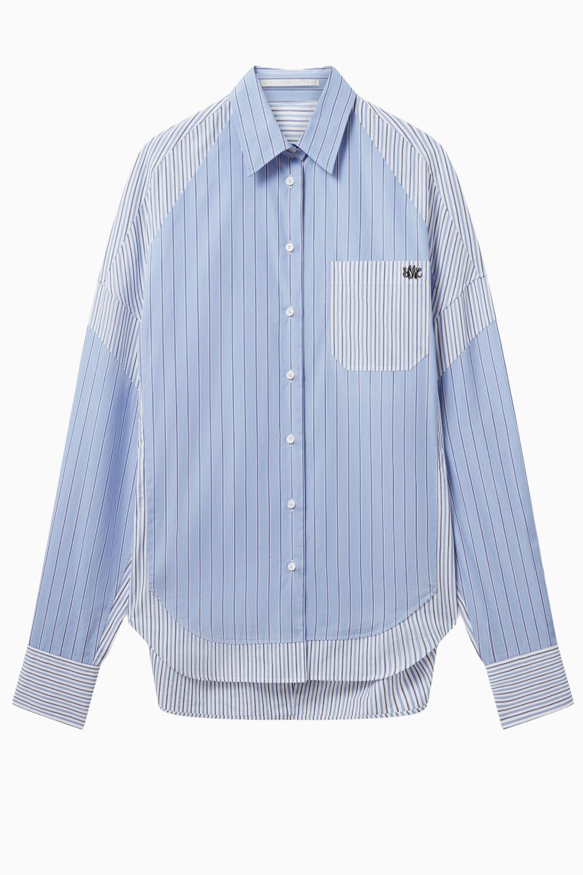STELLAMcCARTNEYストライプオーバーシャツ36 Stella McCartney Mixed Striped Boyfriend Shirt - Multi Blue