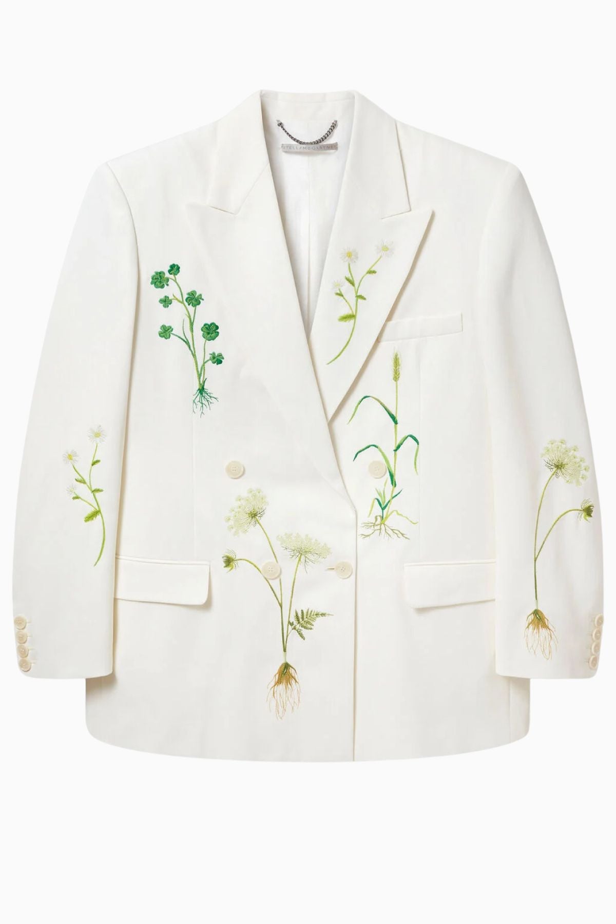 Stella McCartney Floral Double-Breasted Blazer - Cream