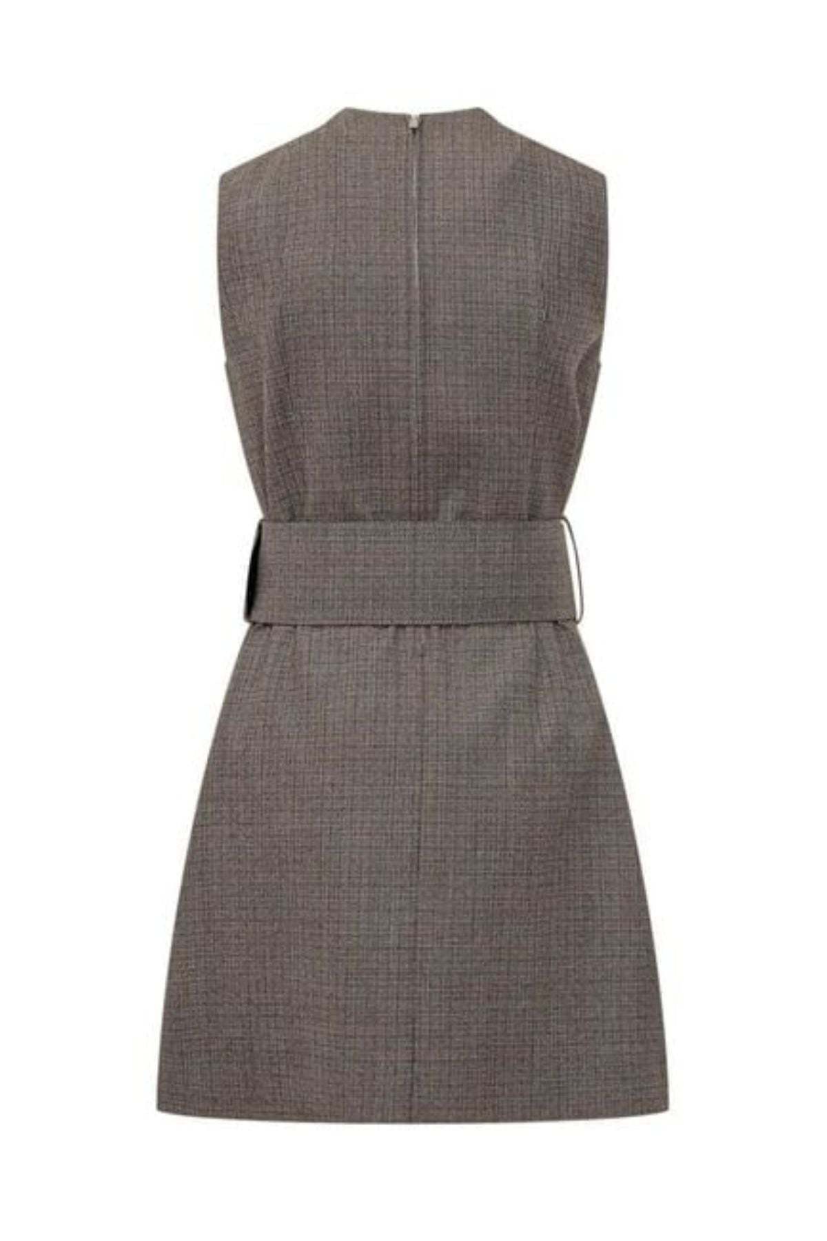 Stella McCartney Belted Mini Dress - Camel Grey