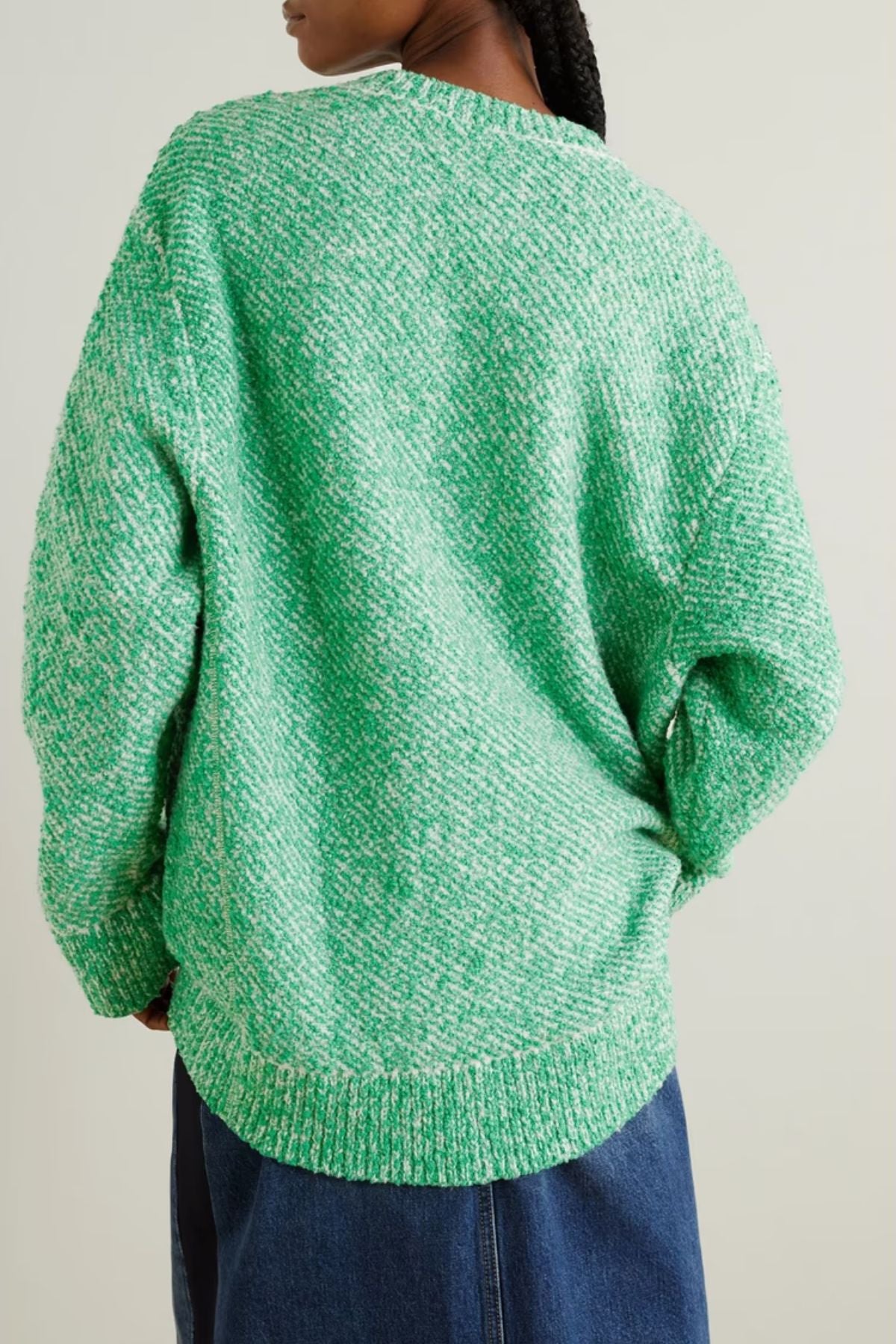 Stella McCartney Bouclé Knit Jumper - White/ Green