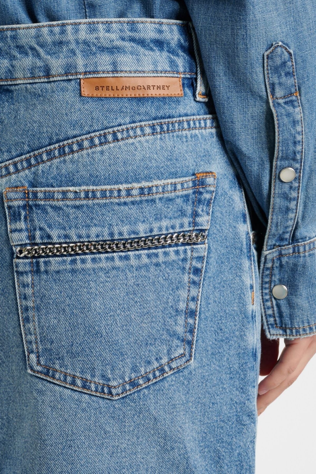 Stella McCartney Chain Pocket Denim Skirt - Medium Vintage Blue