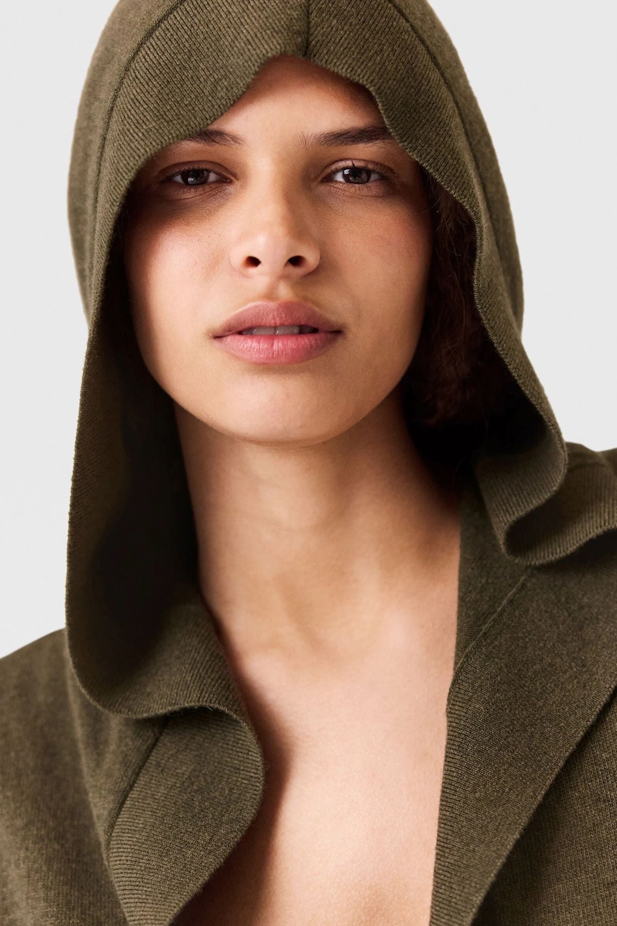 Stella McCartney Cosy Knit Hoodie - Dark Khaki