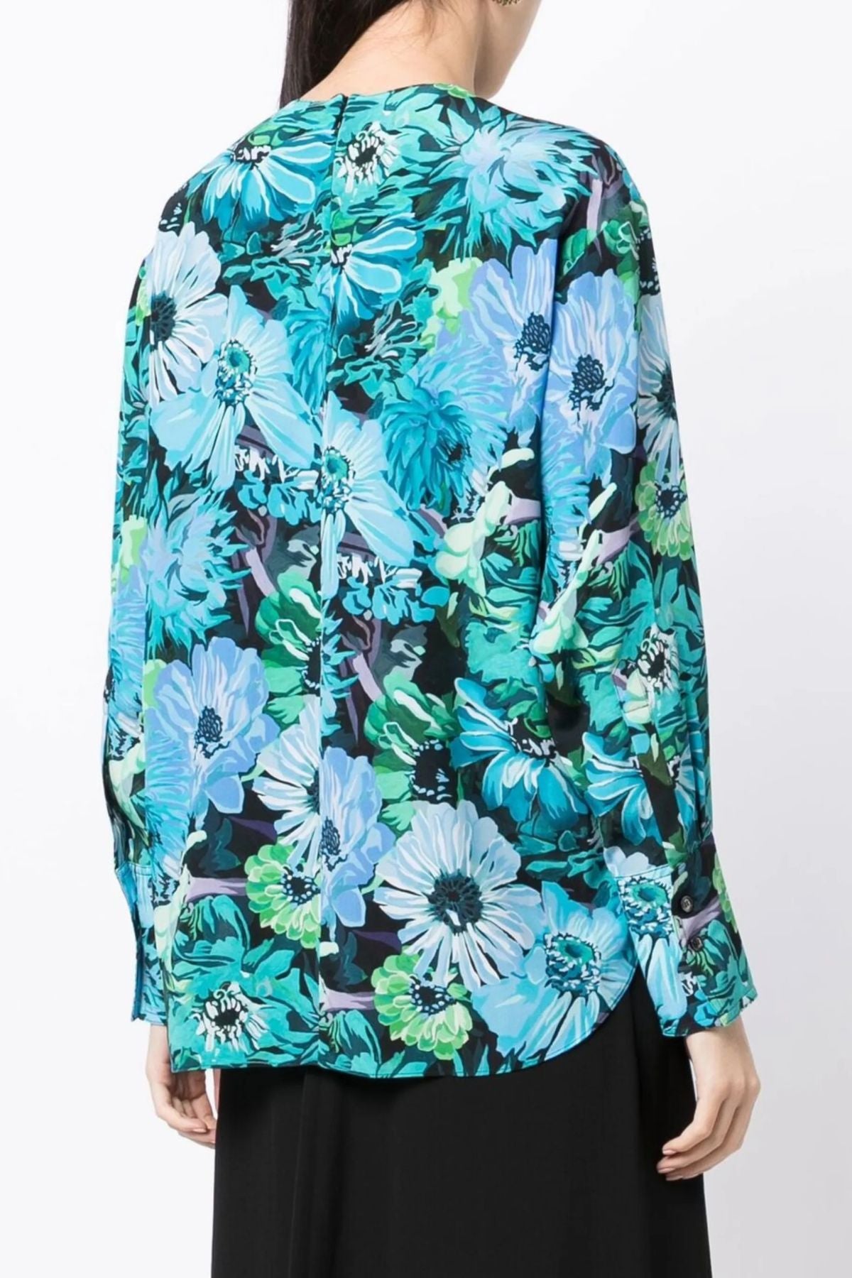 Stella McCartney 6T00193AS201 Flower Print Top Silk CDC 8525 Multicolour Blue