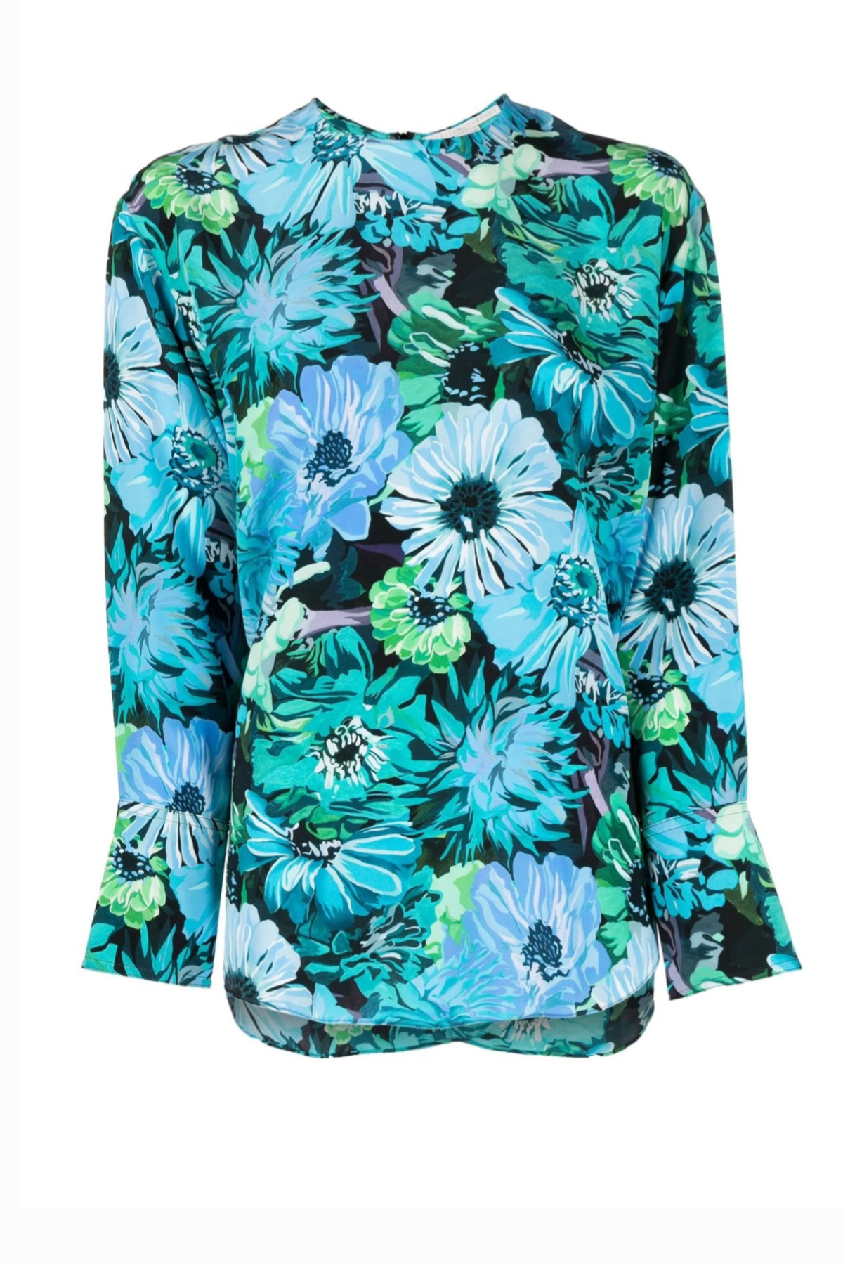 Stella McCartney 6T00193AS201 Flower Print Top Silk CDC 8525 Multicolour Blue