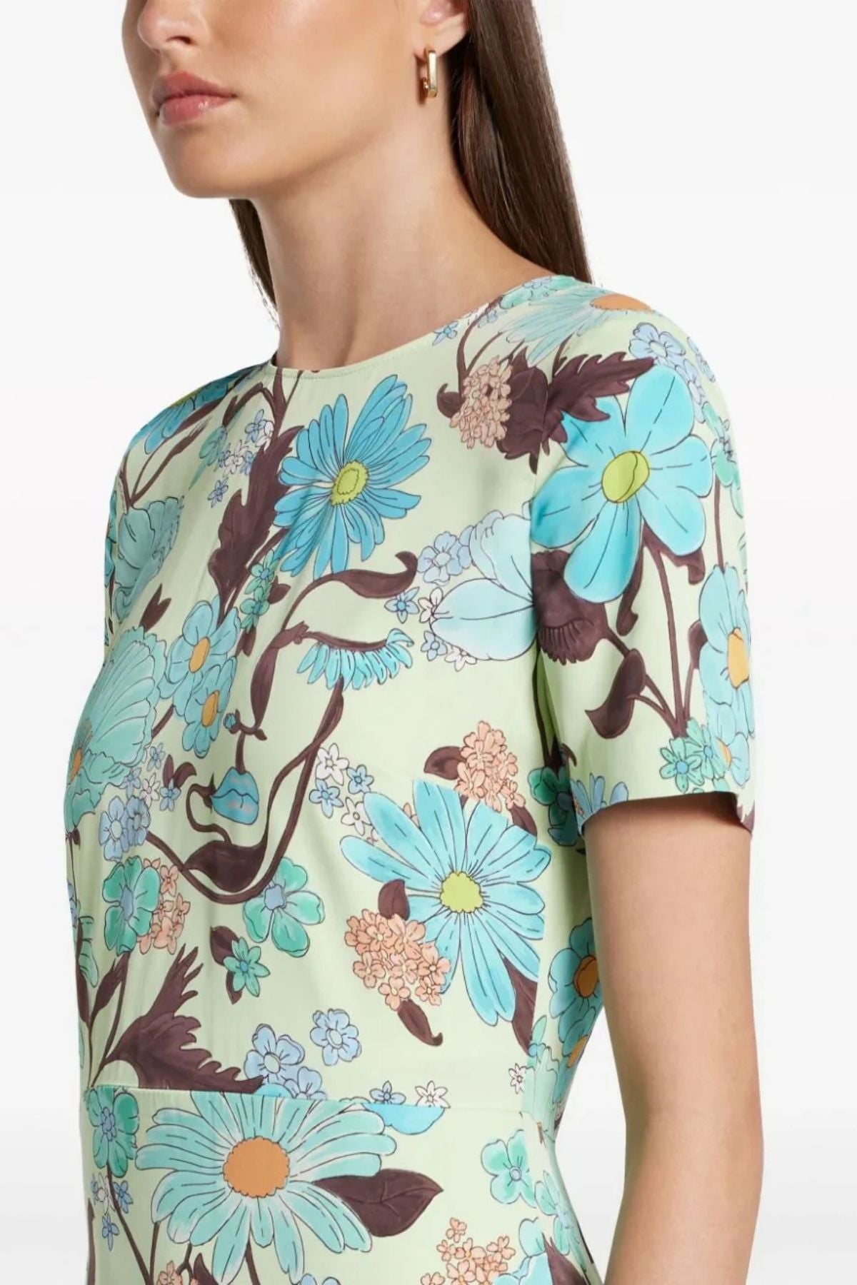 Stella McCartney Garden Print Mini Dress - Multi Mint