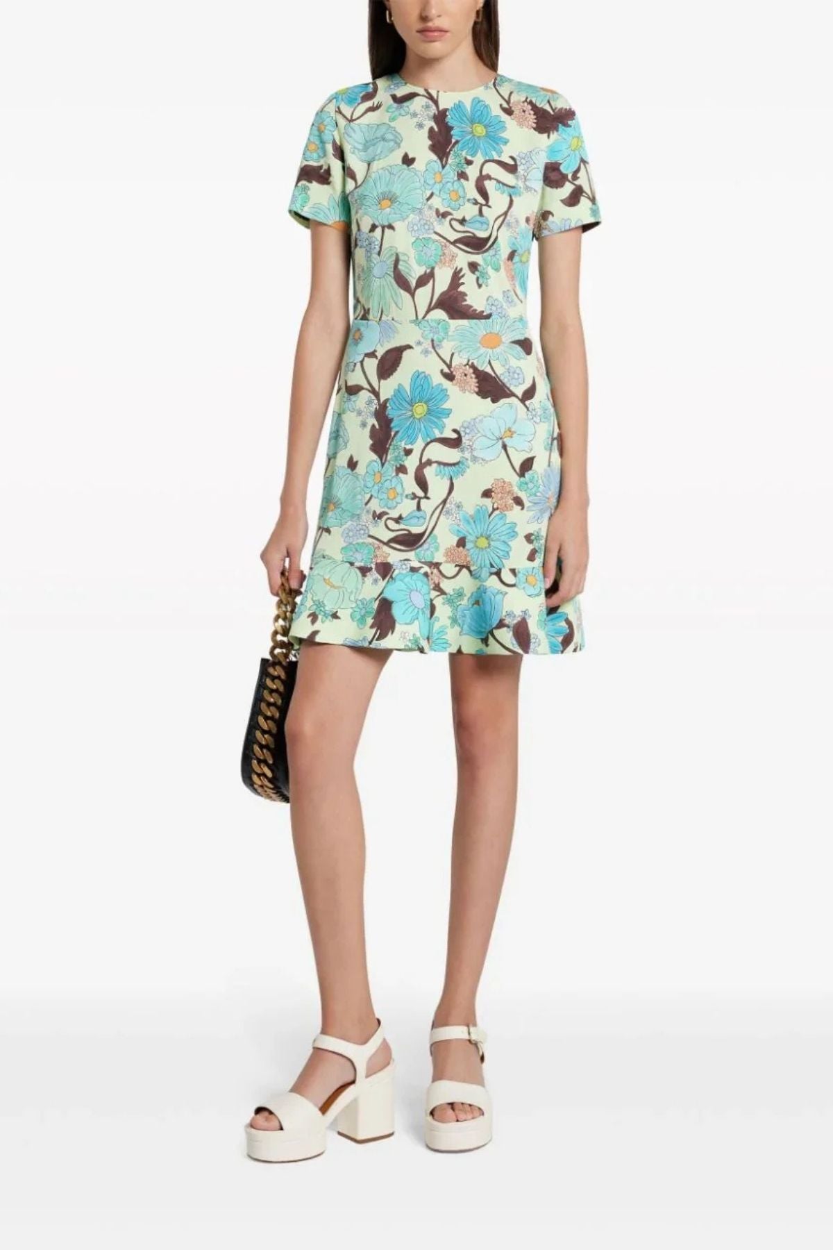Stella McCartney Garden Print Mini Dress - Multi Mint