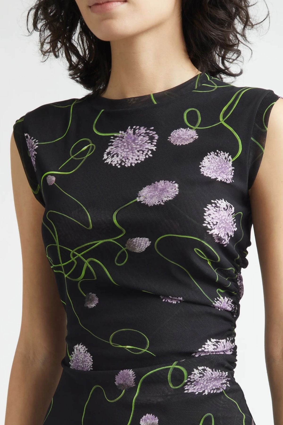 Stella McCartney Mesh Twisted Floral Top - Multi