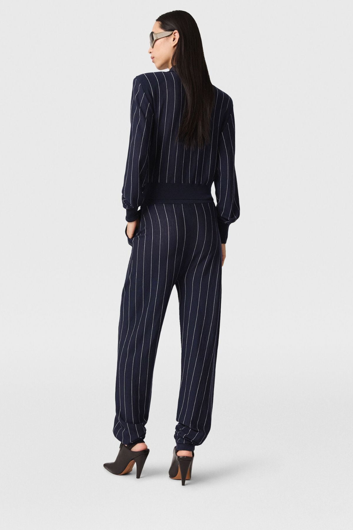 Stella McCartney Pinstripe Light Knit Polo - Ink/ White