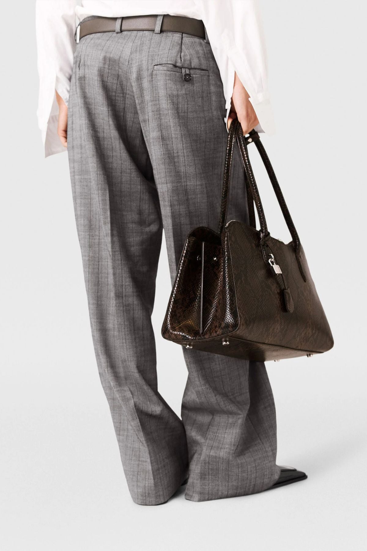 Stella McCartney Pinstripe Loose Runway Trousers - Grey