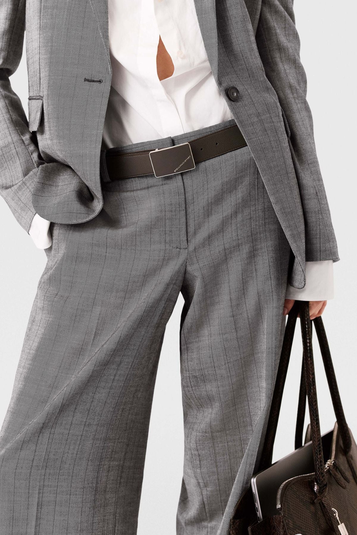 Stella McCartney Pinstripe Loose Runway Trousers - Grey