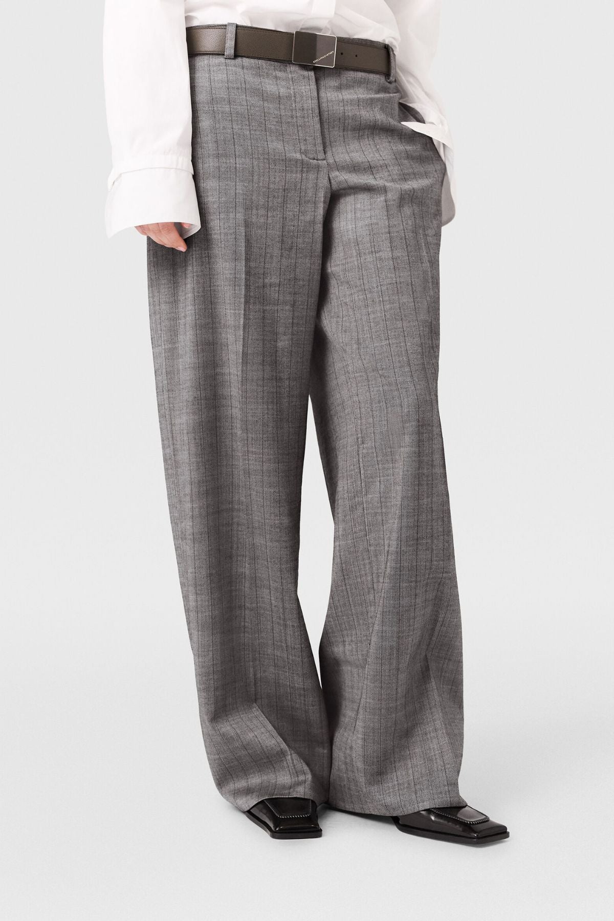 Stella McCartney Pinstripe Loose Runway Trousers - Grey
