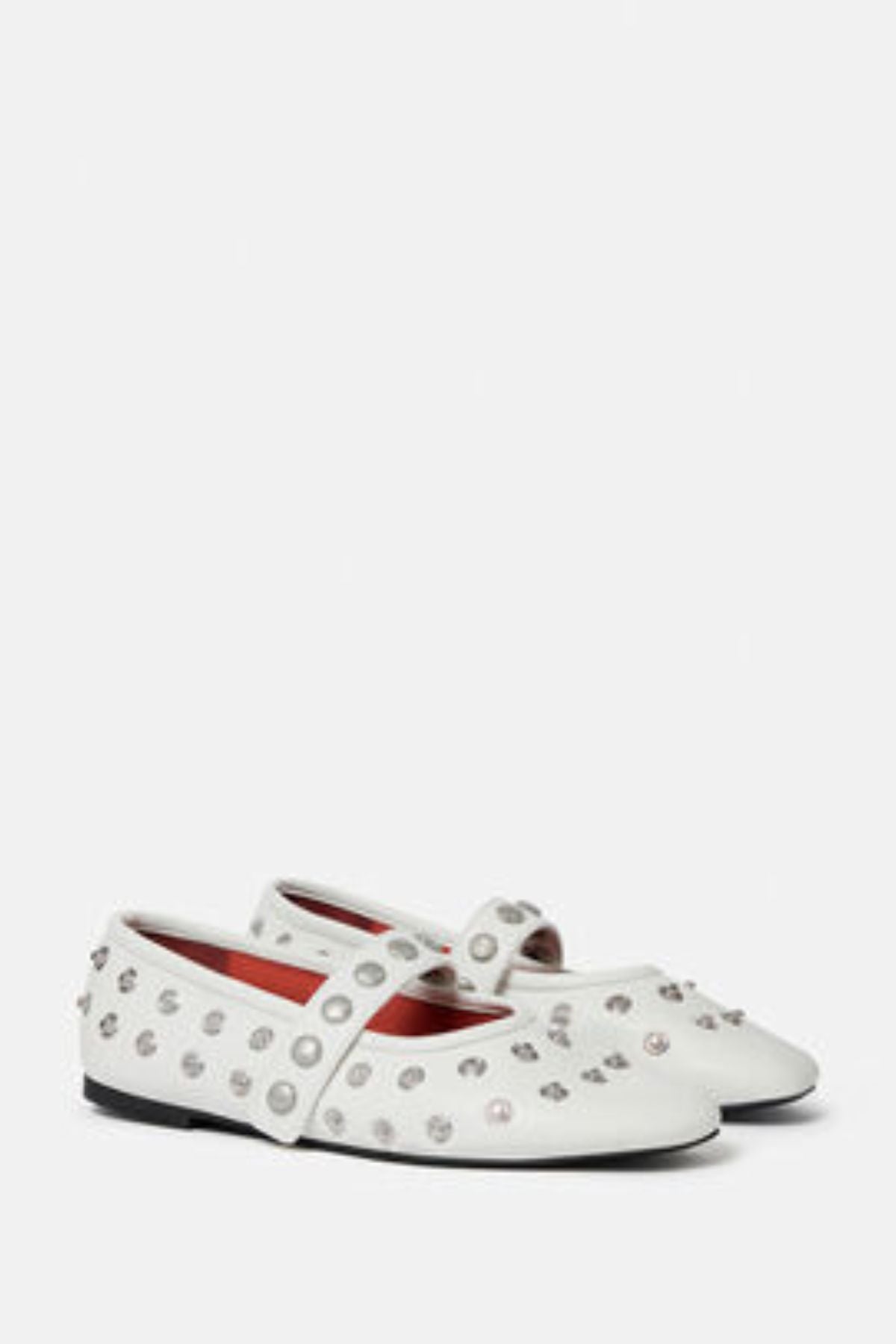 Stella McCartney 810473W1IL0 Ryder Alter Stretch Studded Ballet - White