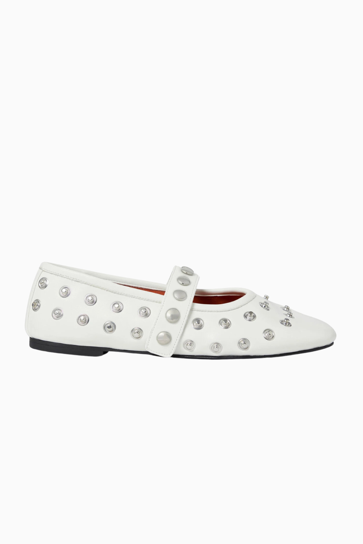 Stella McCartney 810473W1IL0 Ryder Alter Stretch Studded Ballet - White