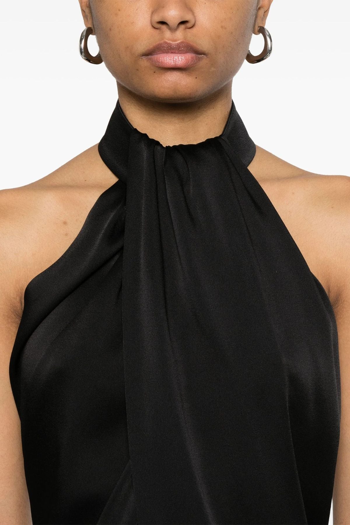 Stella McCartney Satin Halterneck Top - Black