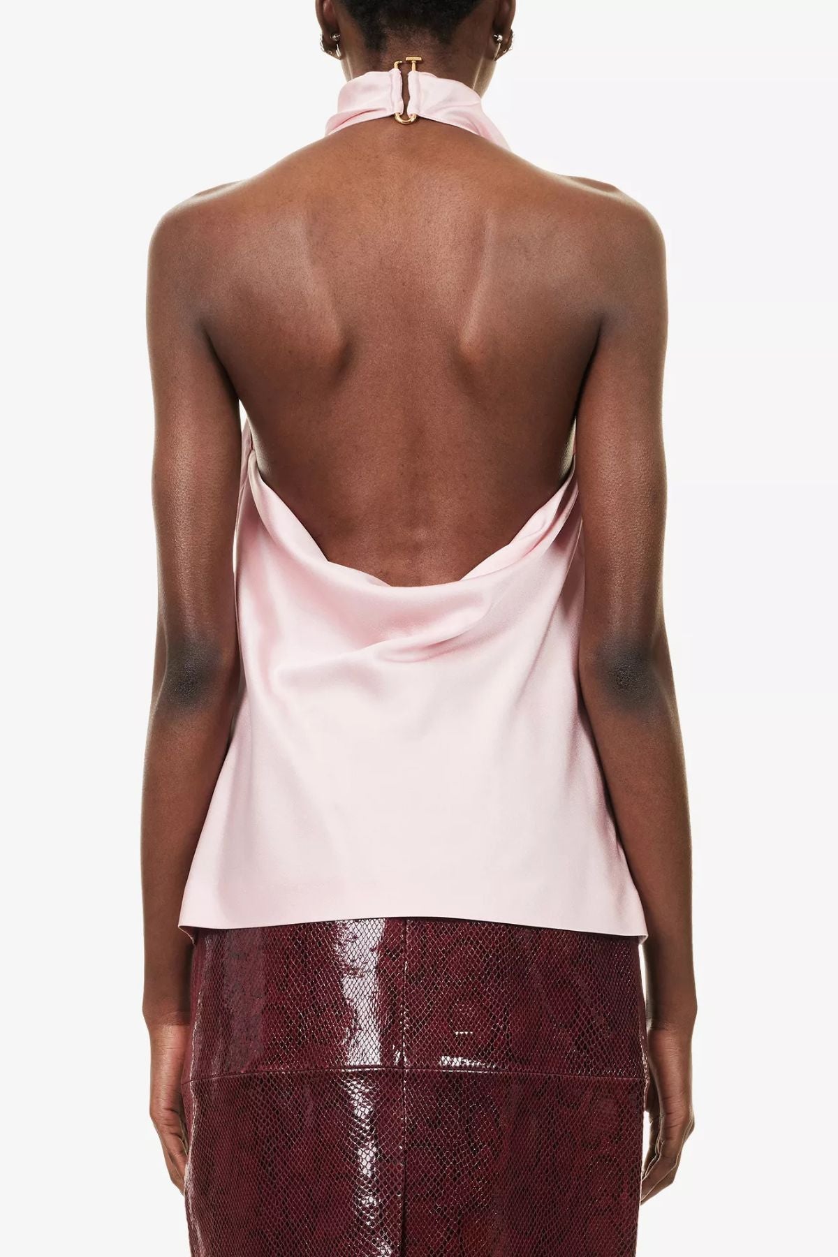 Stella McCartney Satin Halterneck Top - Petal Rose